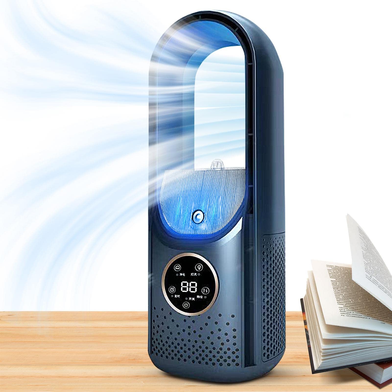 ARIOU Bladeless Fan - 6-Speed Portable Cooling Fan with Humidifier, Quiet Air Circulator for Home, Office & Bedroom Use