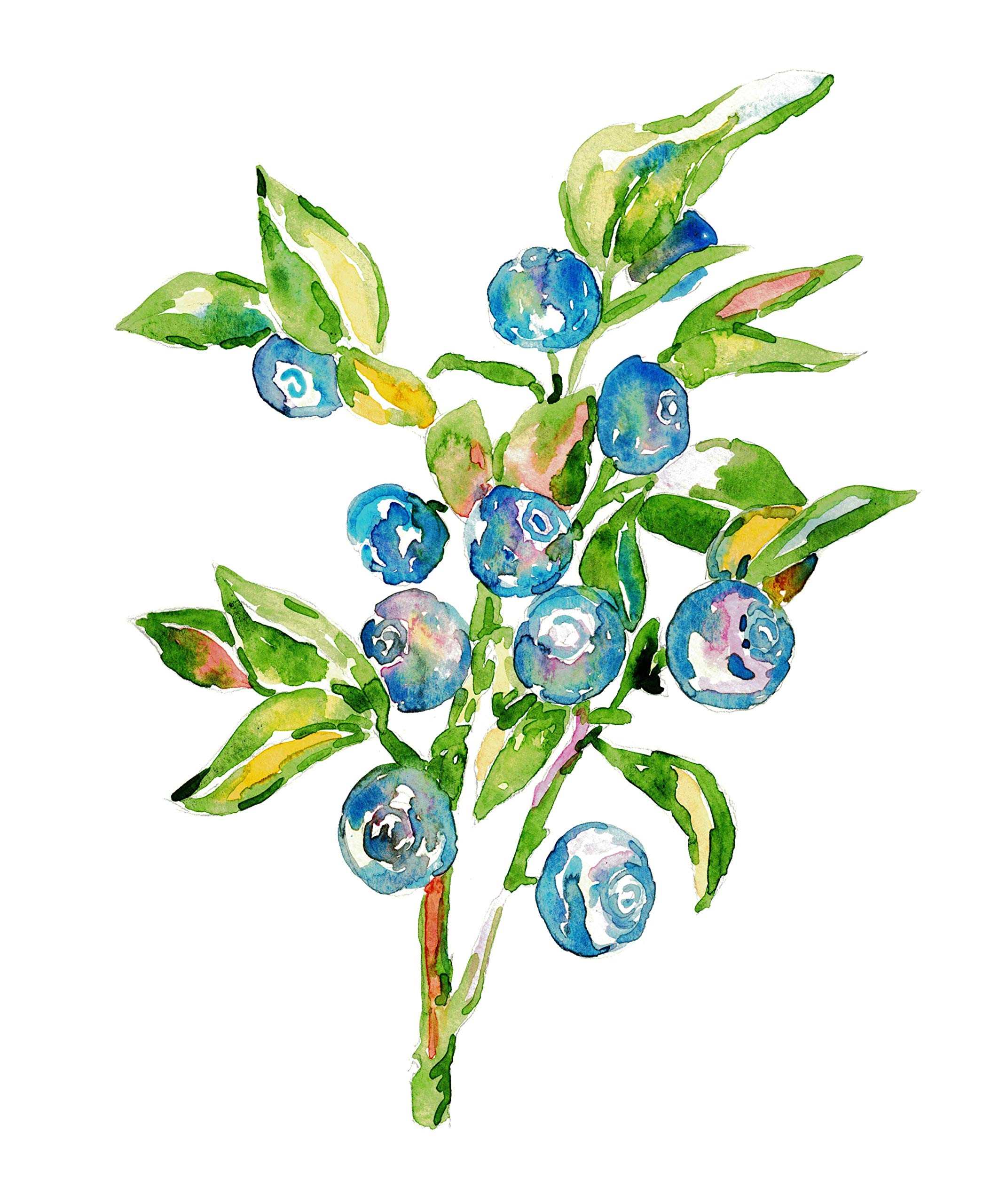 Blueberry Watercolor Painting Wall Art Poster Print - Fruit Decor for Kitchen, Dining Room & Home Decor