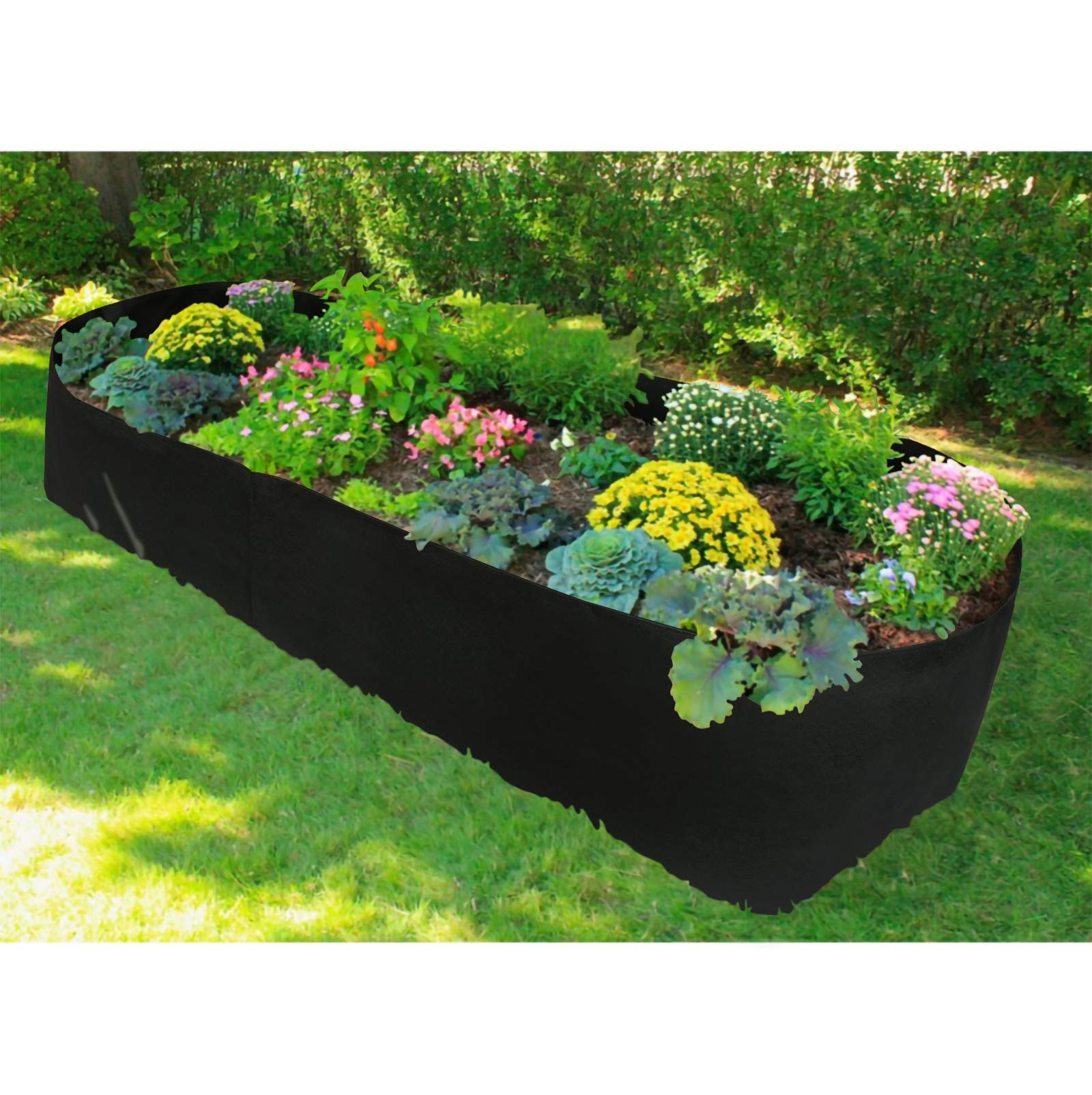 Firlar 35.4x70.8 Inch Black Fabric Raised Garden Bed - Durable Planting Grow Bag for Herbs, Flowers, Vegetables | Perfect for Patio, Balcony & Backyard Gardening