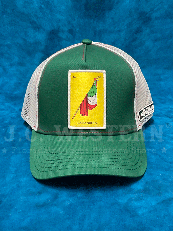 Larry Mahan MCBCLABA La Bandera Mesh Back Baseball Cap - Green for Outdoor Sports & Casual Wear