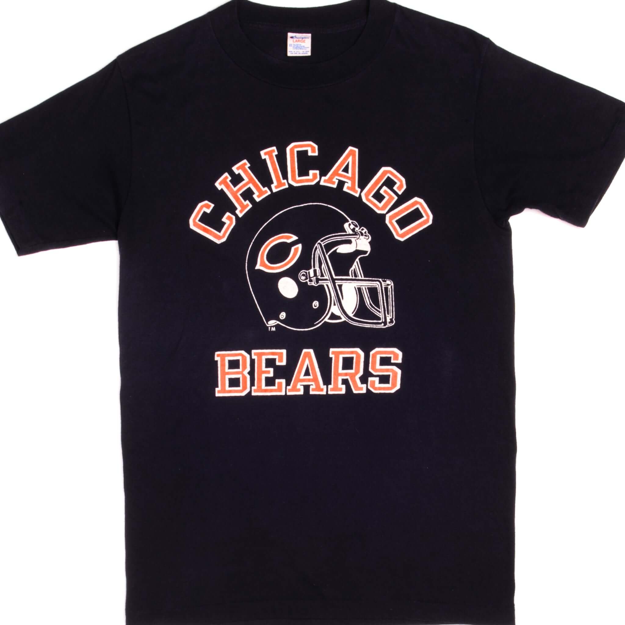 Vintage Champion NFL Chicago Bears Flutie Tee Shirt - 1980s Retro Football Jersey - Medium Size - Made in USA - Perfect for Game Day & Casual Wear