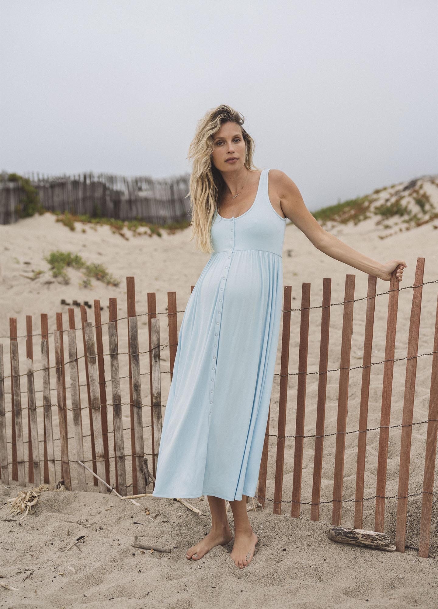 Ultra-Soft Ribbed Nursing Tank Dress for Maternity & Breastfeeding - Comfortable Stretchy Postpartum Wear for Nursing Moms at Home or Outings