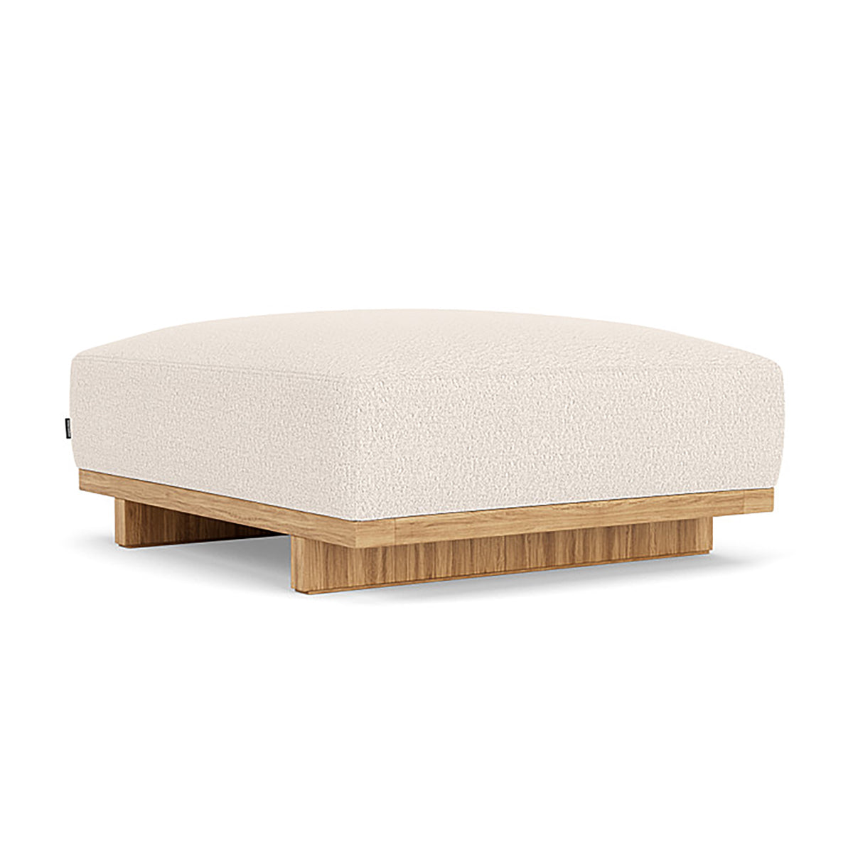 Aya Boucle Ottoman Stool with Storage - Modern Oak Fabric Footrest for Living Room, Bedroom & Nursery - Cozy Seating & Stylish Home Decor