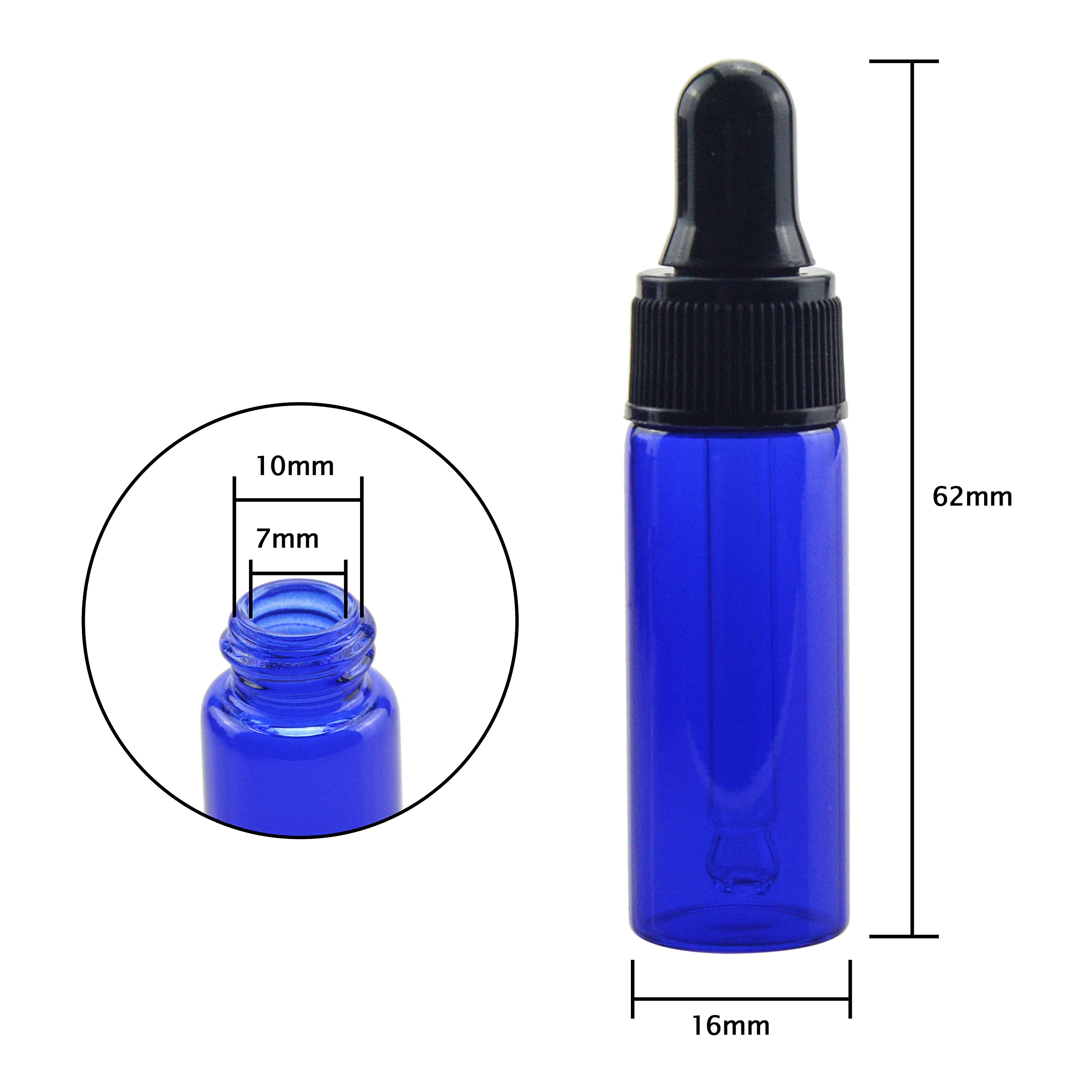 22 PCS 5ml Blue Glass Dropper Bottles for Essential Oils, Perfume, Lotion & DIY Samples - Small Empty Vials with Glass Eye Droppers - Perfect for Aromatherapy, Travel & Gift Packaging