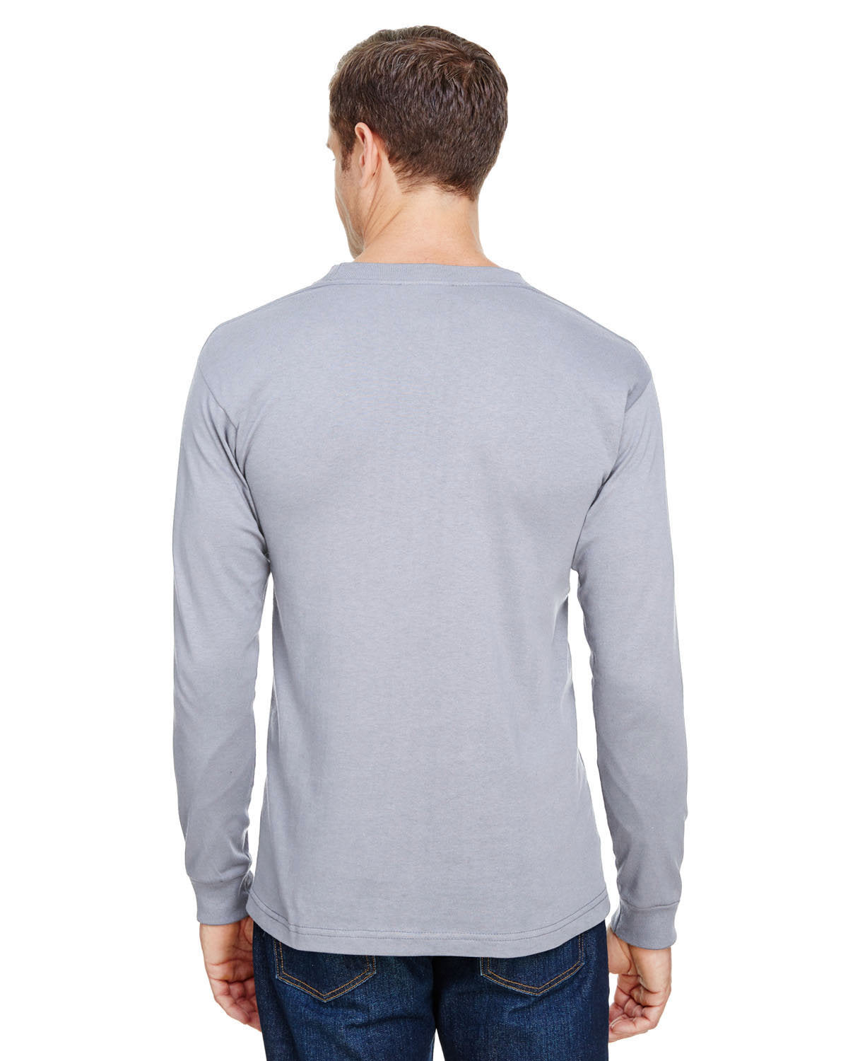 Bayside BA3055 Unisex Union Made Long Sleeve Pocket Crew T-Shirt - Comfortable Workwear for Men & Women - Perfect for Construction, Outdoor Jobs and Casual Wear