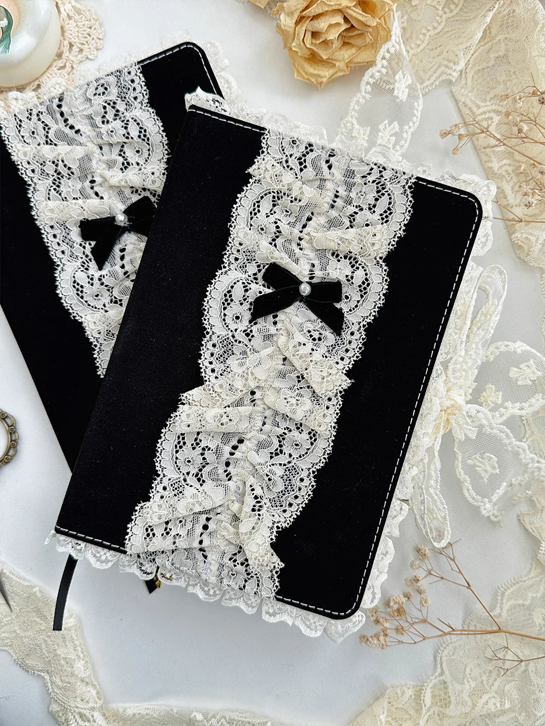 Black Lolita Style A5 Notebook - Cute Kawaii Journal for School, Work & Anime Fans - Perfect for Note Taking, Sketching & Gift Giving