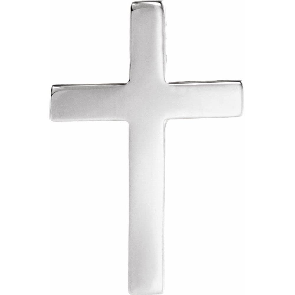 14K White Gold Cross Lapel Pin - Elegant Fine Jewelry for Women, Perfect Gift for Her - Ideal for Weddings, Church Events & Special Occasions