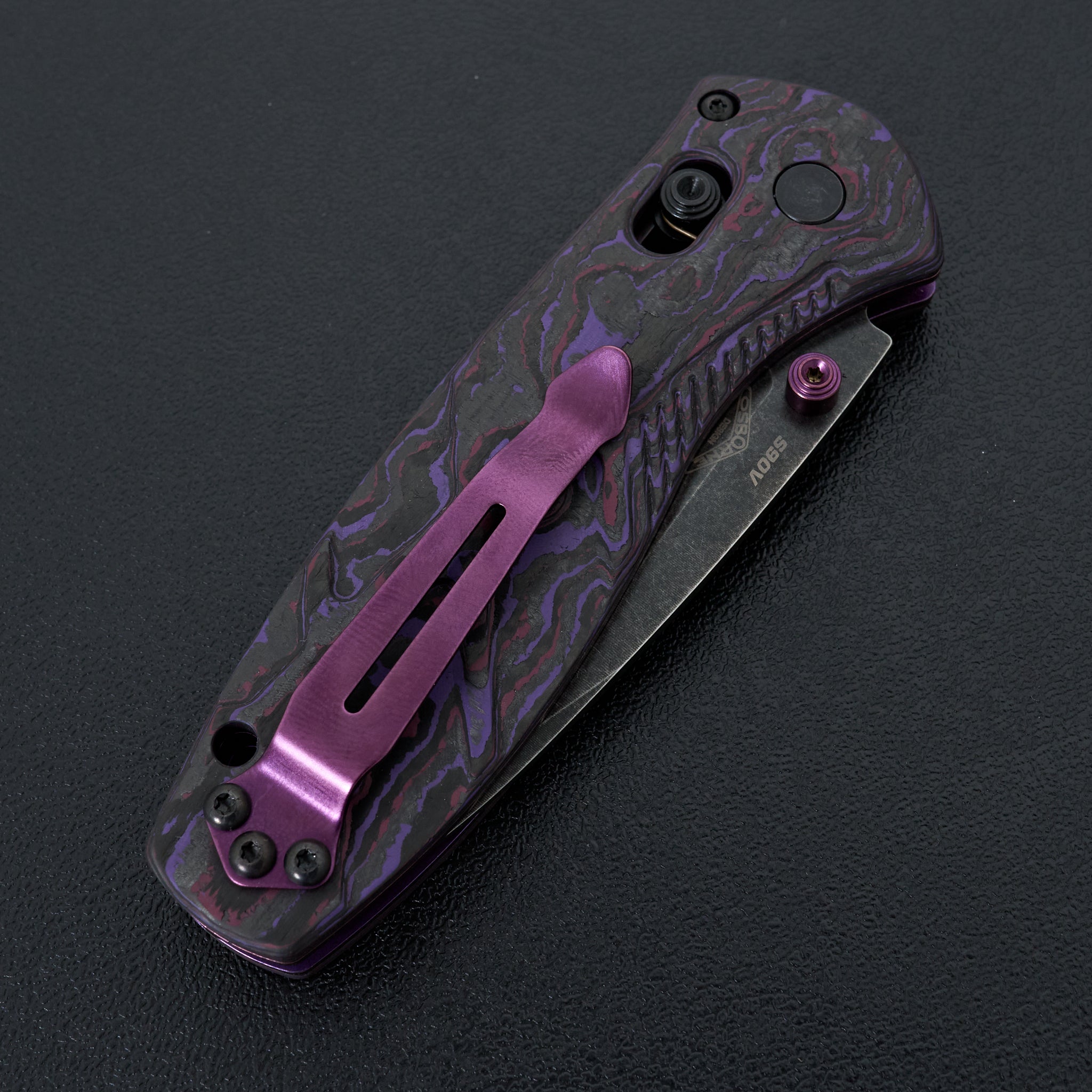 Benchmade Gold Class Mini Barrage 585-1 Limited Edition Folding Knife - Purple Haze G10 Handle, S30V Steel Blade | EDC, Outdoor, Camping, Hunting, Collectible