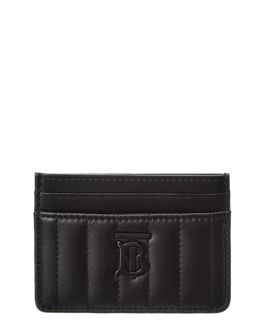 BURBERRY Lola Quilted Leather Card Holder for Women - Slim RFID Blocking Wallet with Zip Pocket (Black) | Perfect for Everyday Use, Travel & Gift Giving