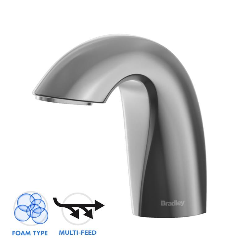 Bradley 3100 RFM Crest Series Multi-Feed Tank Deck Mounted Soap Dispenser - Foam Soap Dispenser for Kitchen, Bathroom & Commercial Use