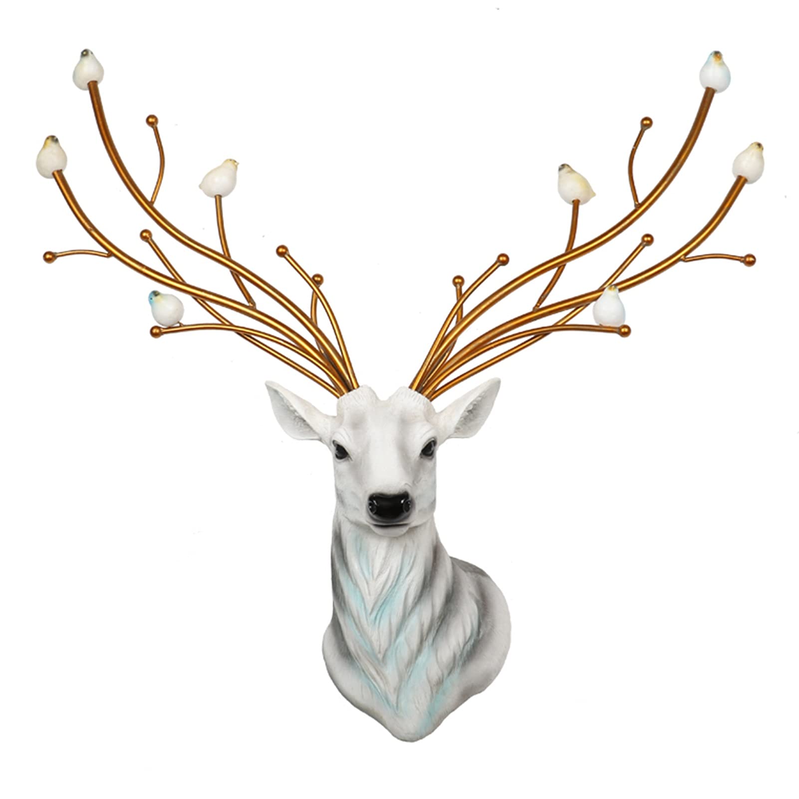 Deer Head Wall Decor Sculpture - Realistic Stag Head Wall Art, Faux Taxidermy Resin Antlers for Home, Bar & Office - Perfect for Rustic, Cabin & Hunting Lodge Decor