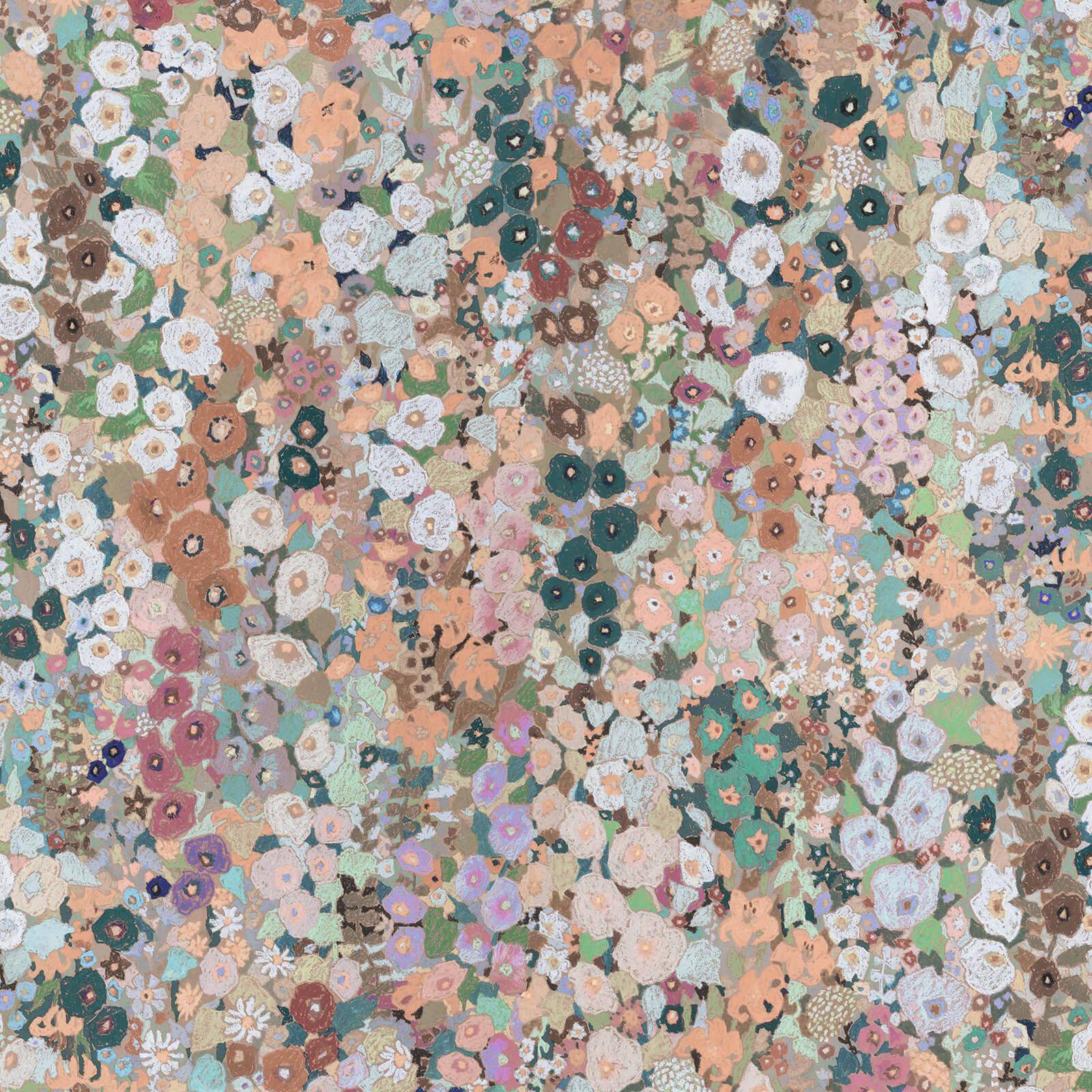 HOLLYHOCKS Wallpaper - Vintage Prairie Floral Design for Home Decor | Perfect for Living Room, Bedroom & Nursery