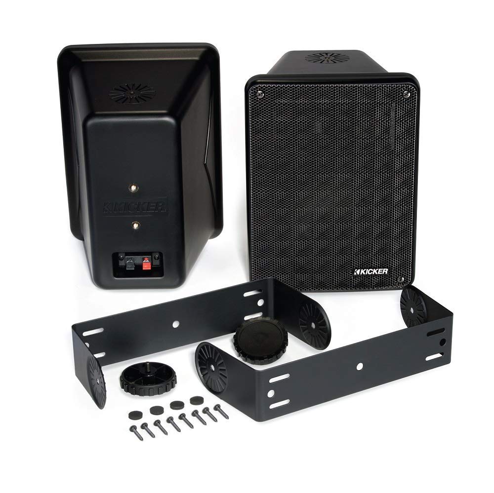 Kicker KB6 2-Way Full Range Indoor Outdoor Weatherproof Speakers (4-Pack) - 6.5