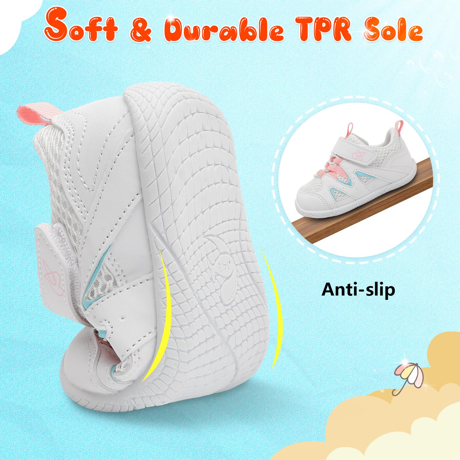 **LeIsfIt Baby Walking Shoes for Boys & Girls - Non-Slip Toddler Sneakers with Breathable Design - First Walkers & Crib Shoes for Infants - Perfect for Indoor Play, Outdoor Adventures & First Steps**