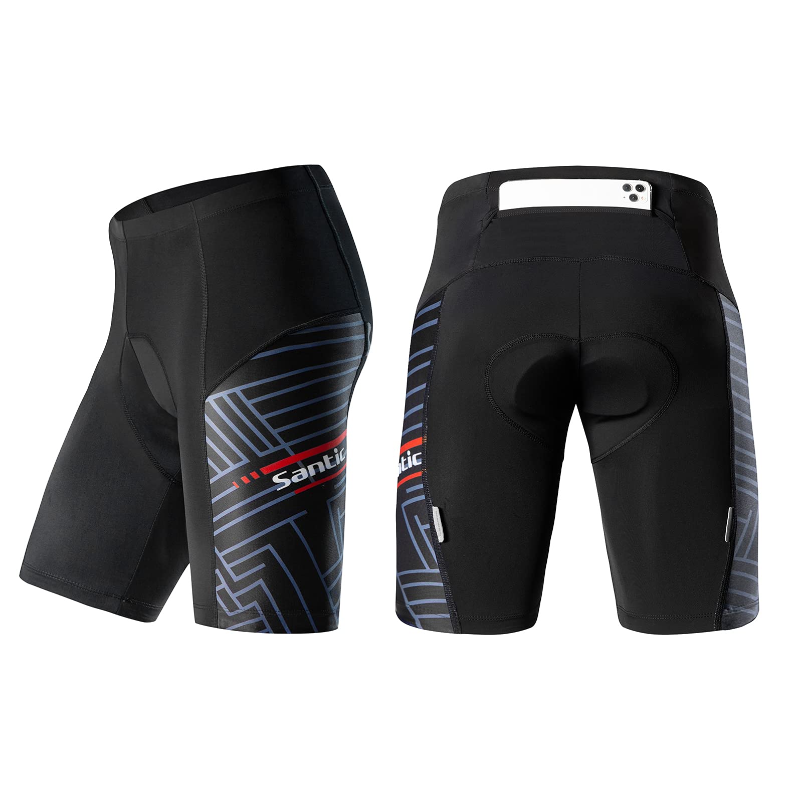 Santic Men's Padded Cycling Shorts - Breathable Quick-Dry for Road Biking