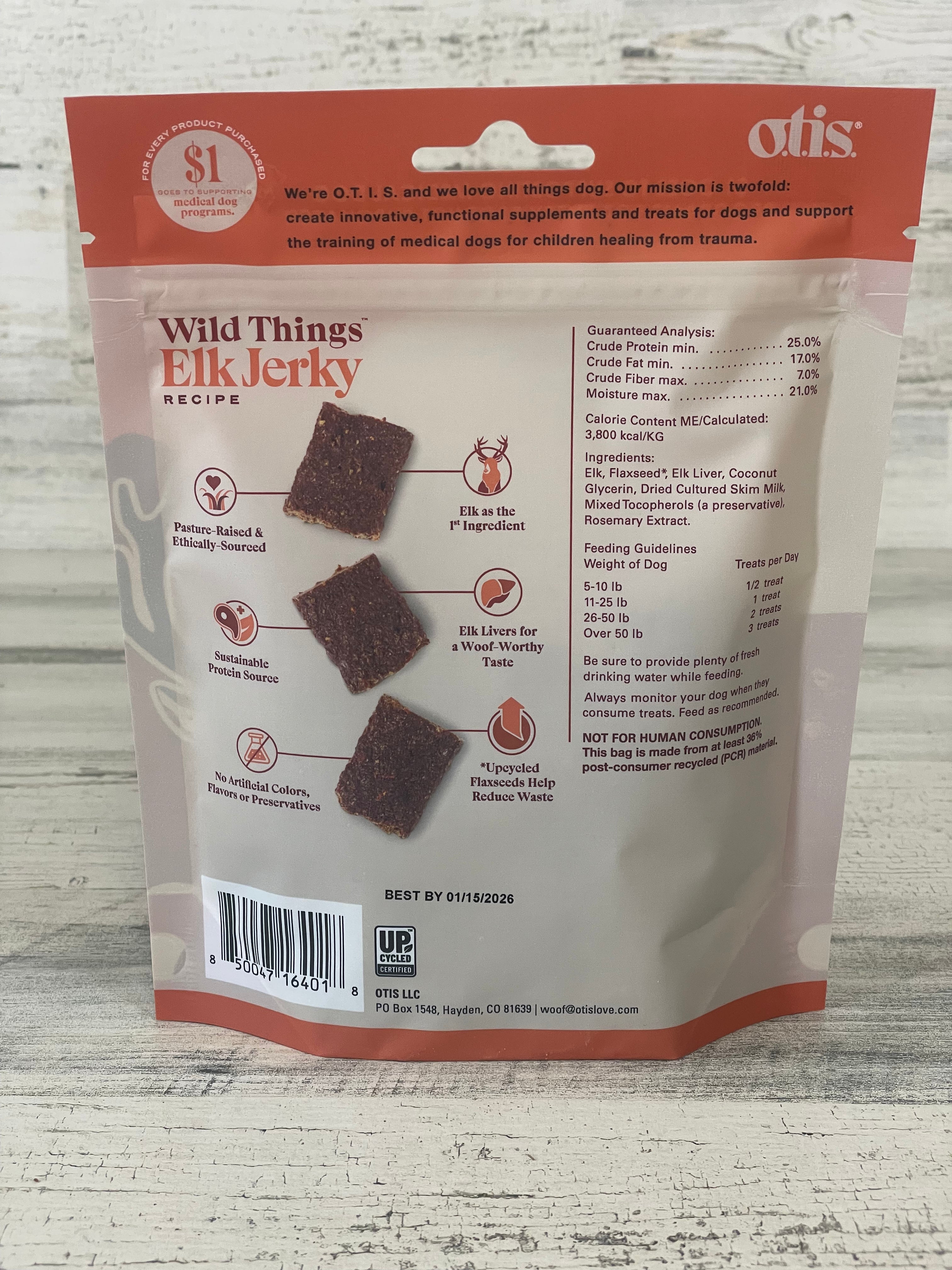 Premium Otis Wild Things Elk Jerky - High Protein, Low Fat, All-Natural Snack for Hiking, Camping & Outdoor Adventures