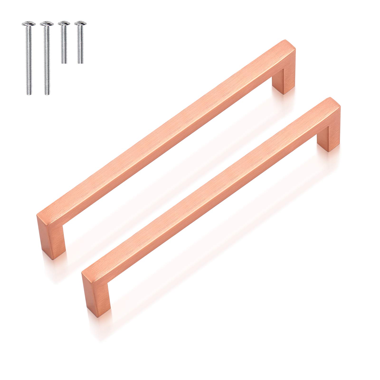 5-Pack Stainless Steel Square Cabinet Pulls - 7.6