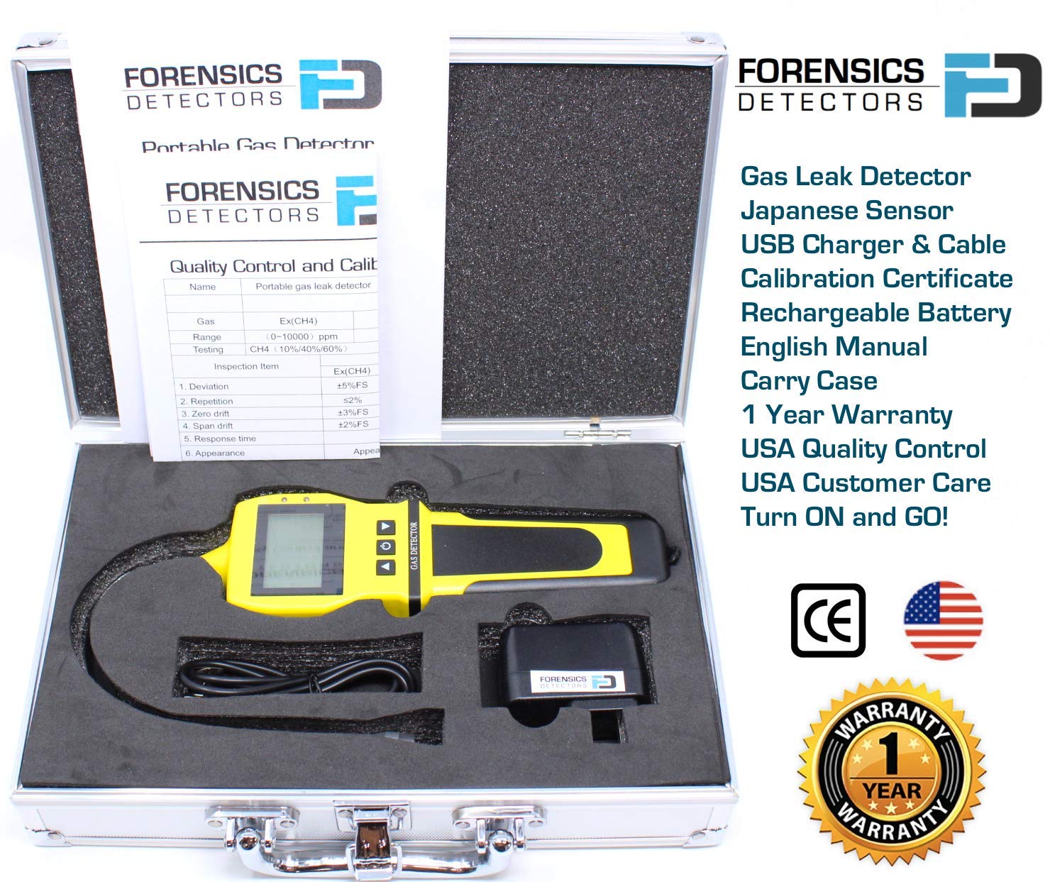 Forensic Sewer Gas Leak Detector 0-10,000ppm with 1ppm Resolution | Waterproof, Dustproof & Explosion Proof | Rechargeable Li-Ion Battery | Detects Natural Gas, Methane, Ammonia, Hydrogen Sulfide | Ideal for Plumbing, Industrial Safety & Home Inspection