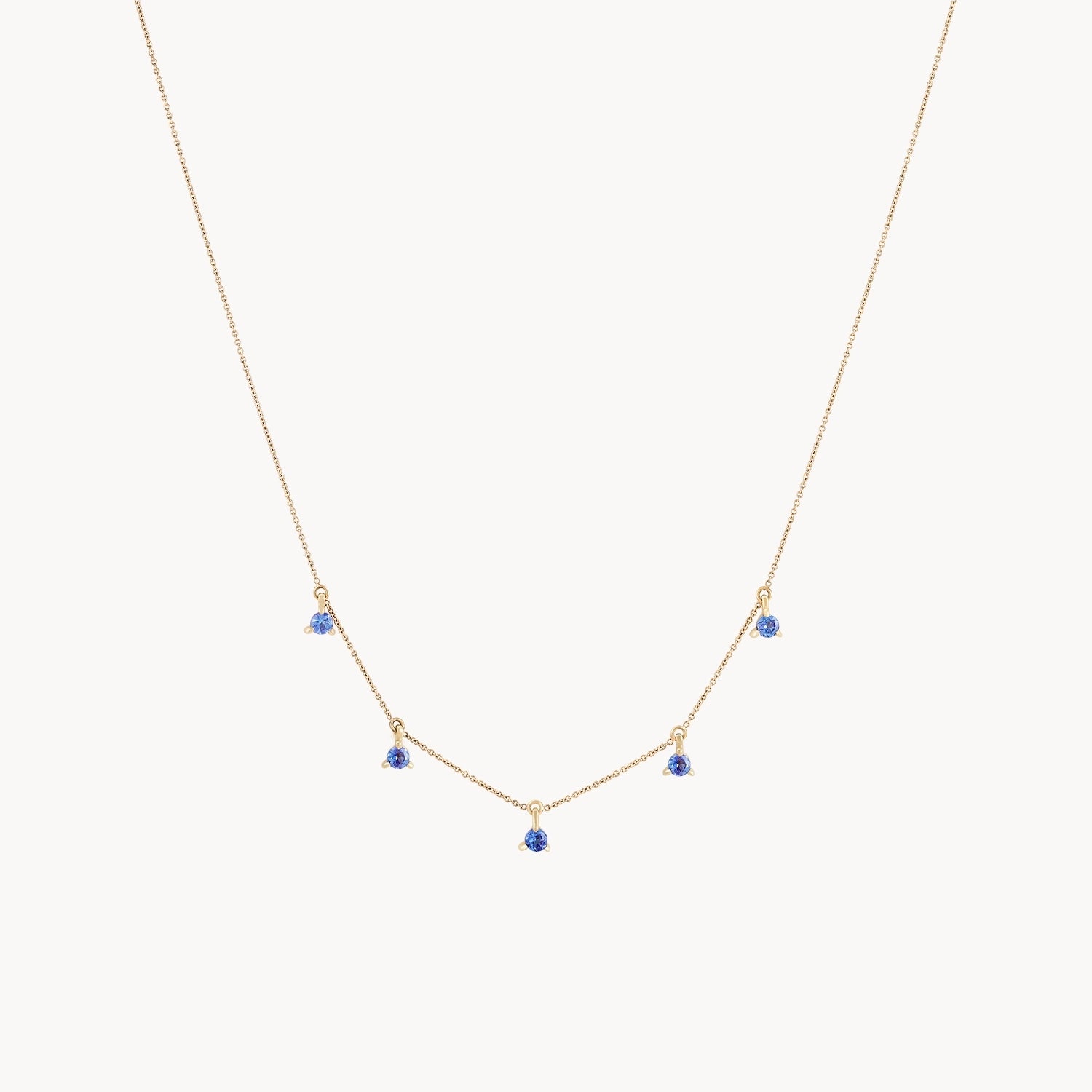 14K Yellow Gold Wildflower Tanzanite Petal Necklace – Elegant Floral Jewelry for Women, Perfect for Weddings, Anniversaries & Special Occasions