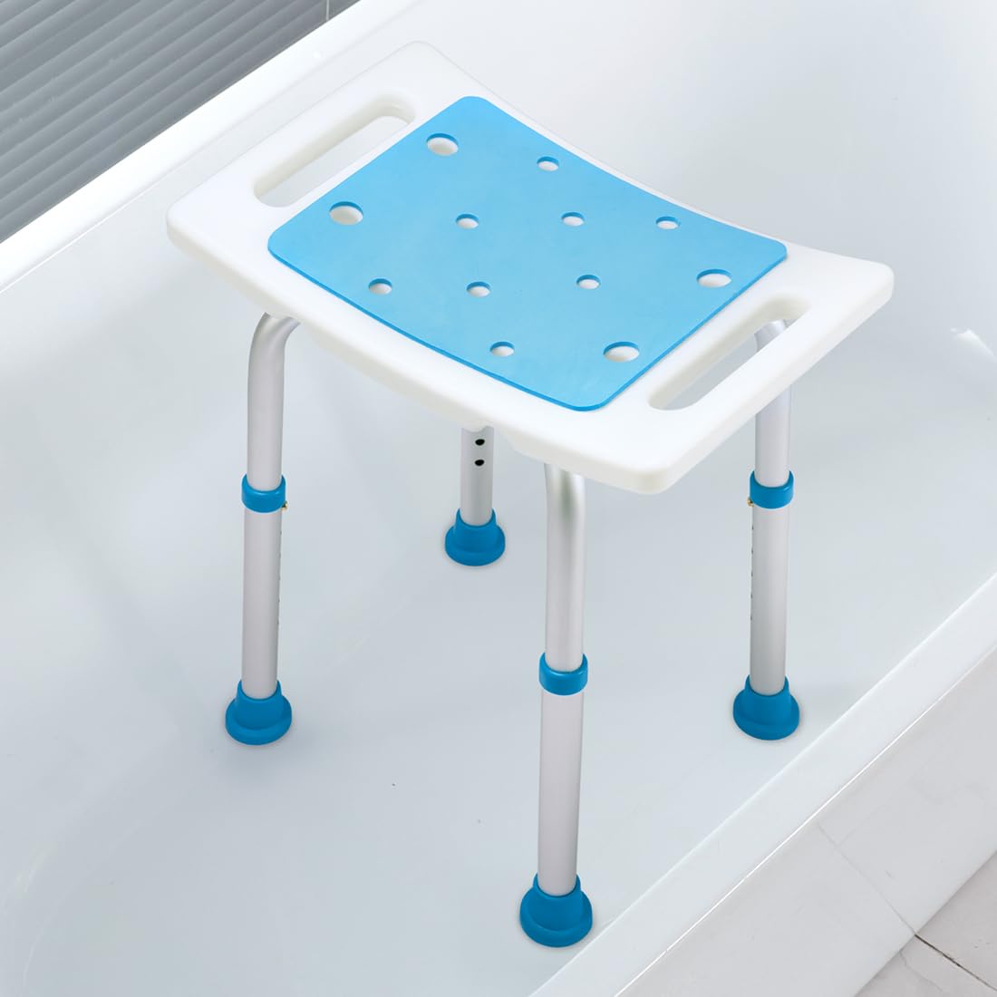 Heavy Duty Bariatric Shower Chair for Elderly & Disabled - 500lbs Weight Capacity, Adjustable Height Shower Stool with Padded Seat, Non-Slip Feet - FSA/HSA Eligible - Ideal for Bathroom Safety & Elderly Care (1-Pack)