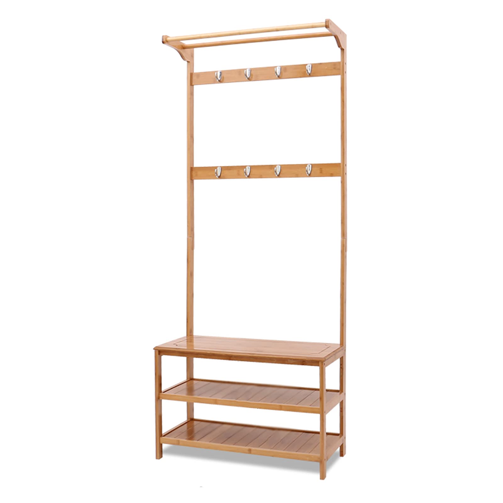 DBGA 3-in-1 Hall Tree Entryway Organizer - Coat Rack with 6-10 Hooks, Shoe Bench & Storage Shelf for Entrance, Foyer, Mudroom - Perfect for Small Spaces, Apartments & Home Organization