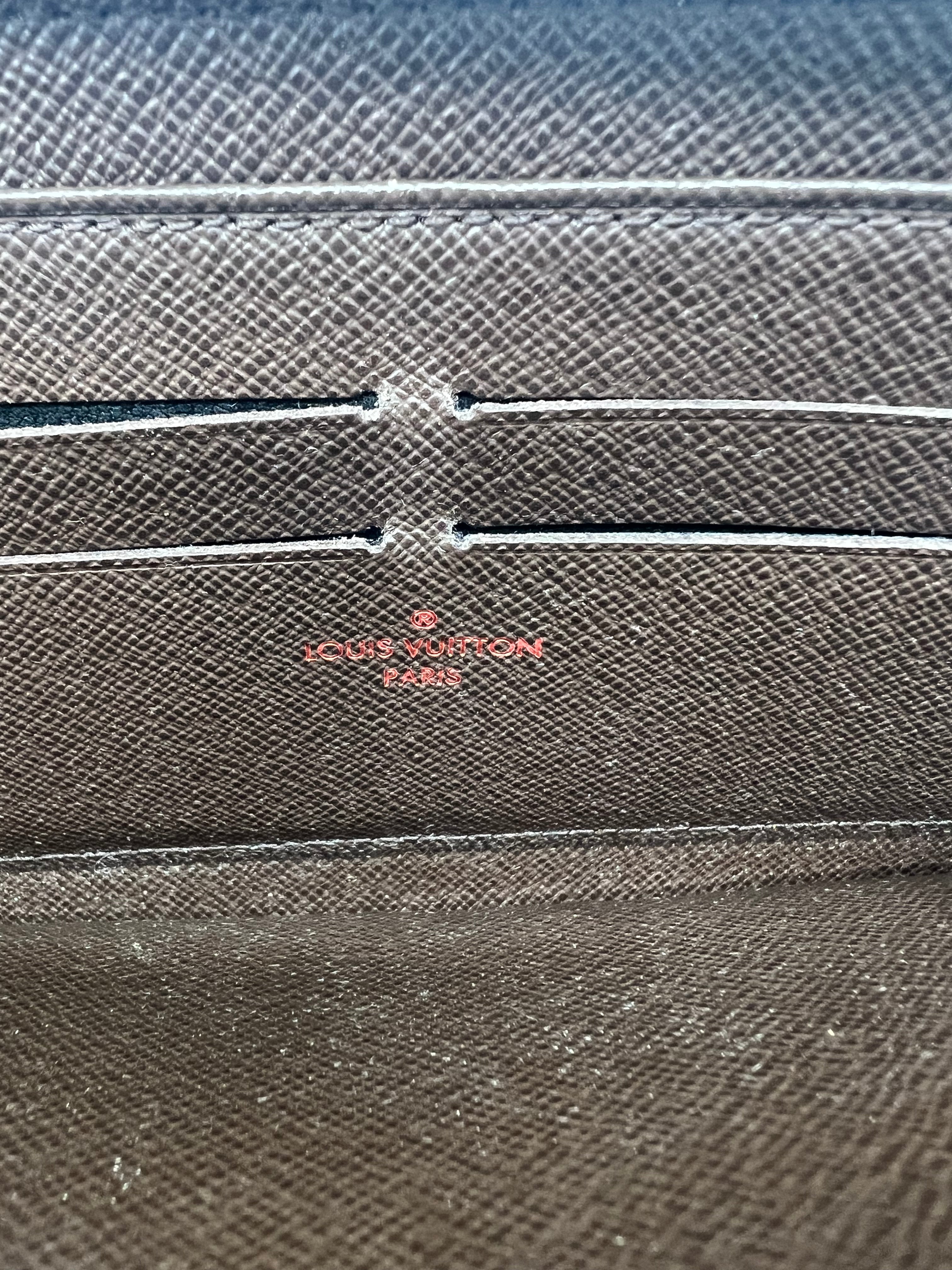 Louis Vuitton Damier Ebene Zippy Wallet for Women & Men | Genuine Leather Compact Zip Around Wallet | Perfect for Travel, Business & Everyday Use
