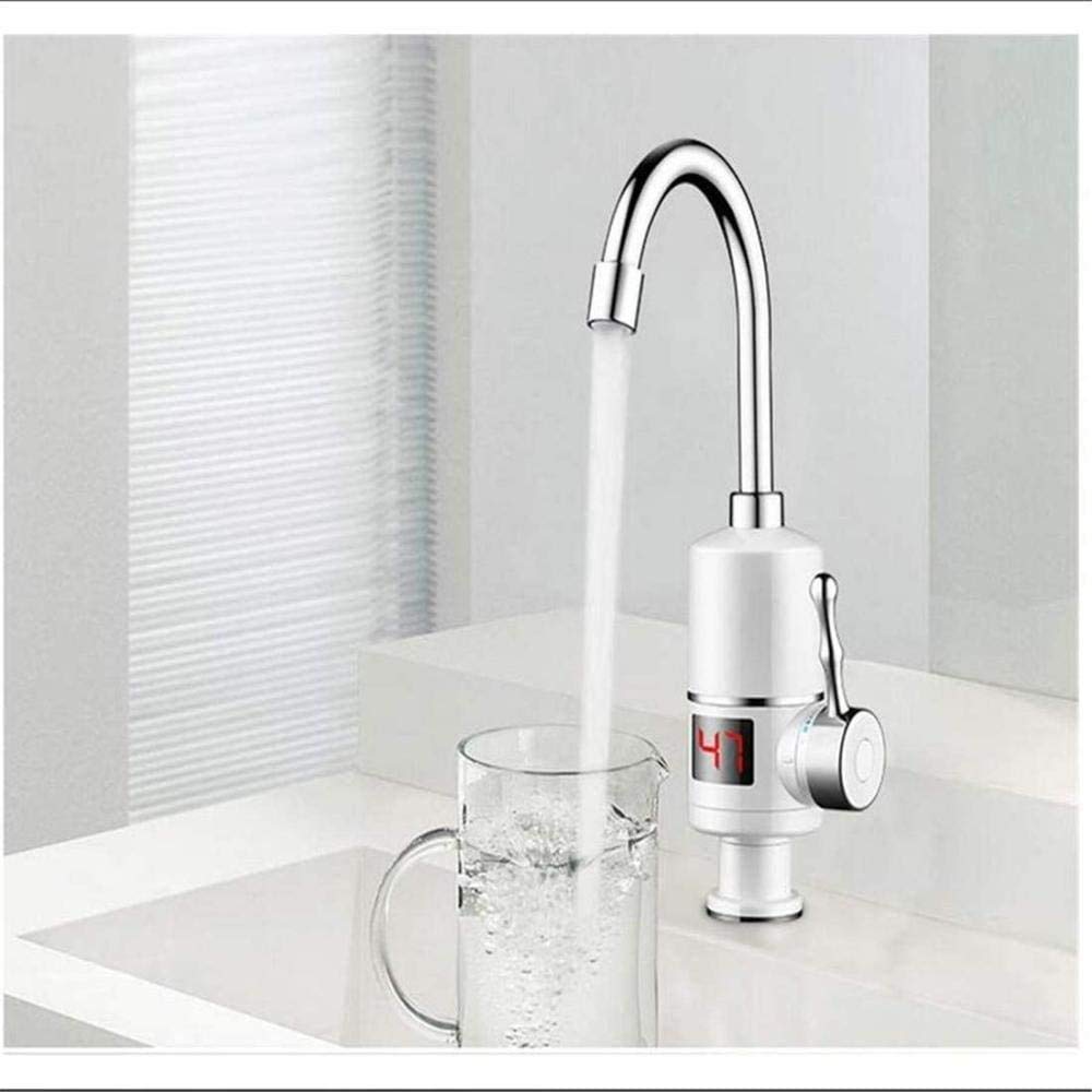 YSDS-JZ Instant Hot and Cold Water Heater - Vintage Brass Kitchen Sink Faucet with Chrome Finish - Modern Mixer Tap for Shower & Bathroom - High Quality Brass Water Tap for Home, Restaurant, and Office Use