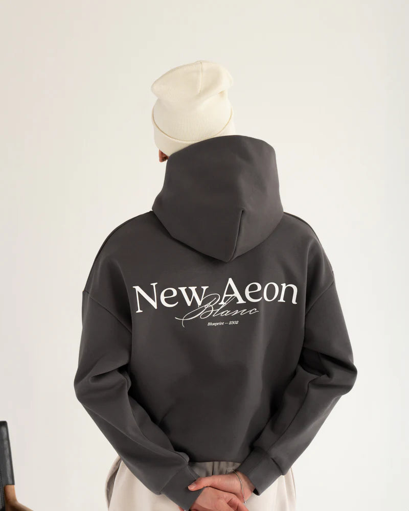 NAEON BLANC ULTRAFLEECE HOODIE STEEL - Premium Soft Fleece Pullover for Men & Women | Cozy Winter Wear for Outdoor Activities & Casual Style