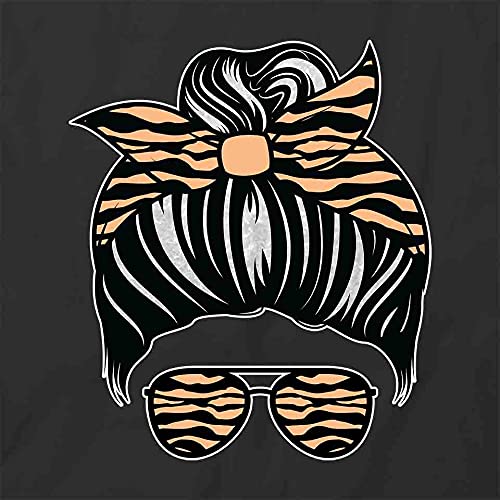 Messy Bun T-Shirt for Women - Soft Black Graphic Tee with Stylish Print | Casual Wear, Lounge Outfits, Weekend Comfort