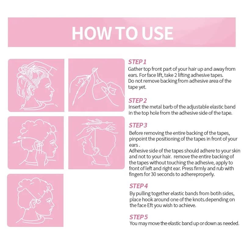 Instant Face Lift Tape - Invisible Waterproof Elastic Wrinkle Lifting Patches for Face & Neck (40 PCS) | Reduce Double Chin & Tighten Skin | Perfect for Makeup, Special Events & Daily Anti-Aging Care