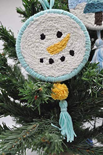 INSO Punch Needle Embroidery Starter Kit with Needle Tool, Threader & Hoop - Complete DIY Needlework Craft Set for Beginners (Snowman Design) - Perfect for Home Decor, Wall Art & Handmade Gift Making