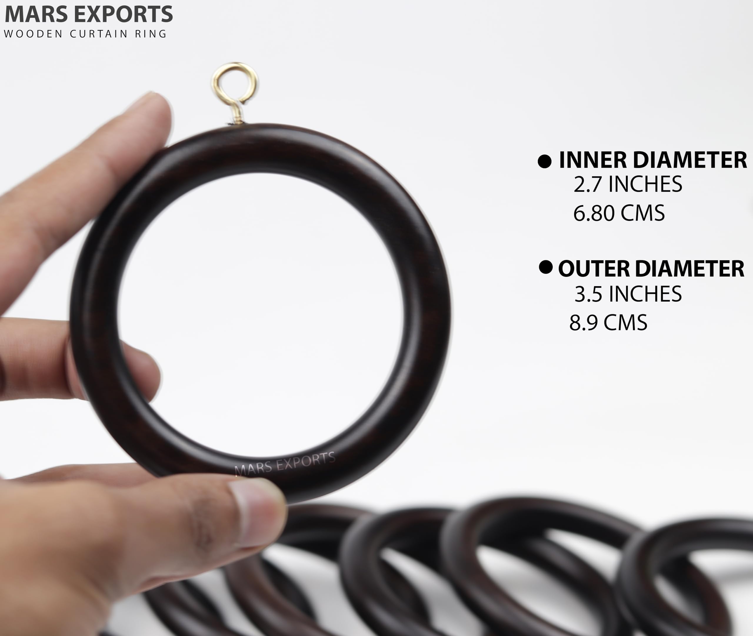 Handmade Beech Wood Drapery Rings for 1-1.5 Inch Curtain Rods - 2.7 Inch Inner Diameter (Set of 100) - Perfect for Living Room, Bedroom & Window Treatments
