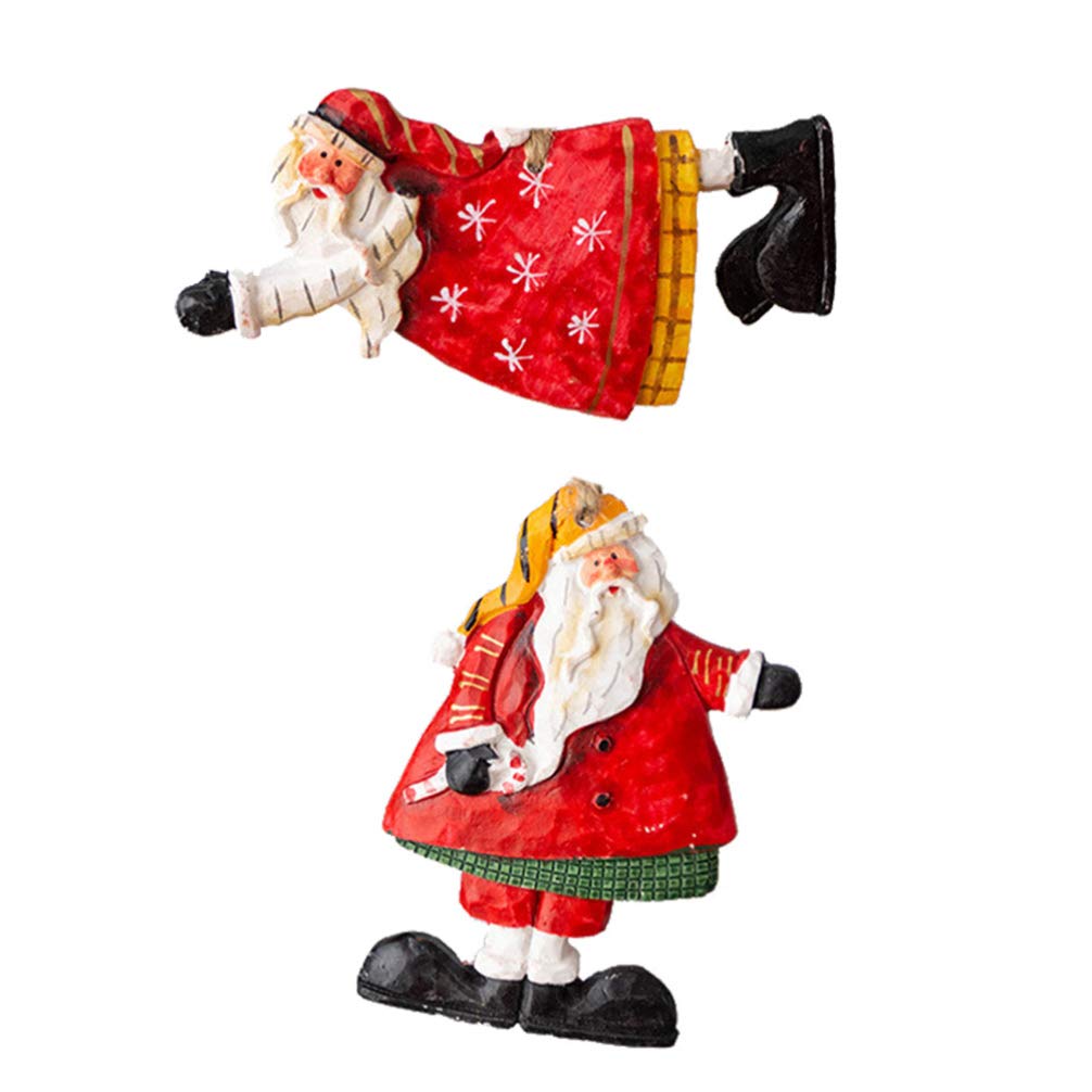 PRETYZOOM 2-Pack Santa Claus Resin Christmas Ornaments - Hanging Tree Decorations for Xmas, Holiday Home Decor, Gift & Party Favors - Perfect for Christmas Trees, Mantels, Wreaths and Festive Displays