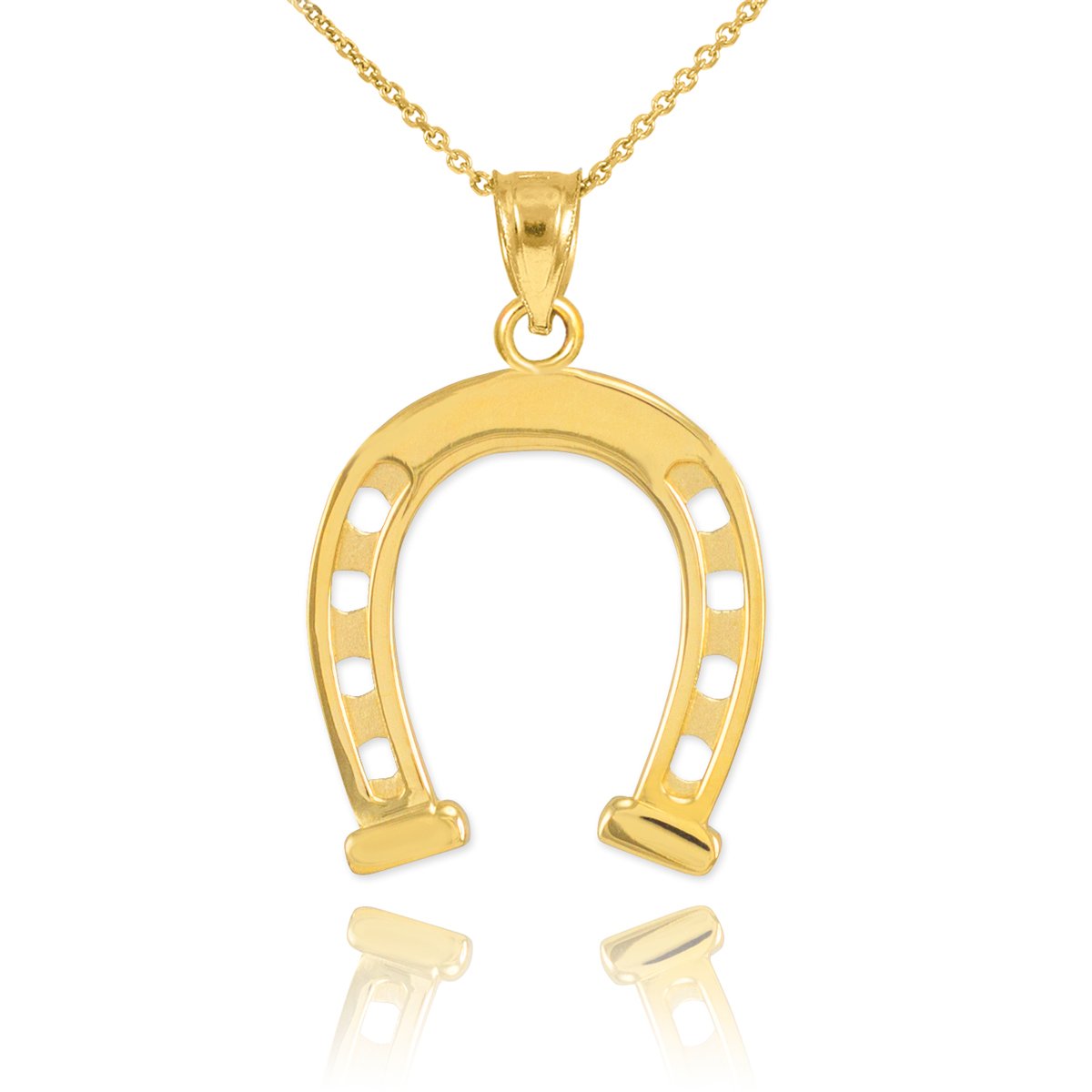 10K Yellow Gold Lucky Charm Horseshoe Pendant Necklace for Women - Elegant Jewelry Gift for Birthday, Anniversary & Everyday Wear