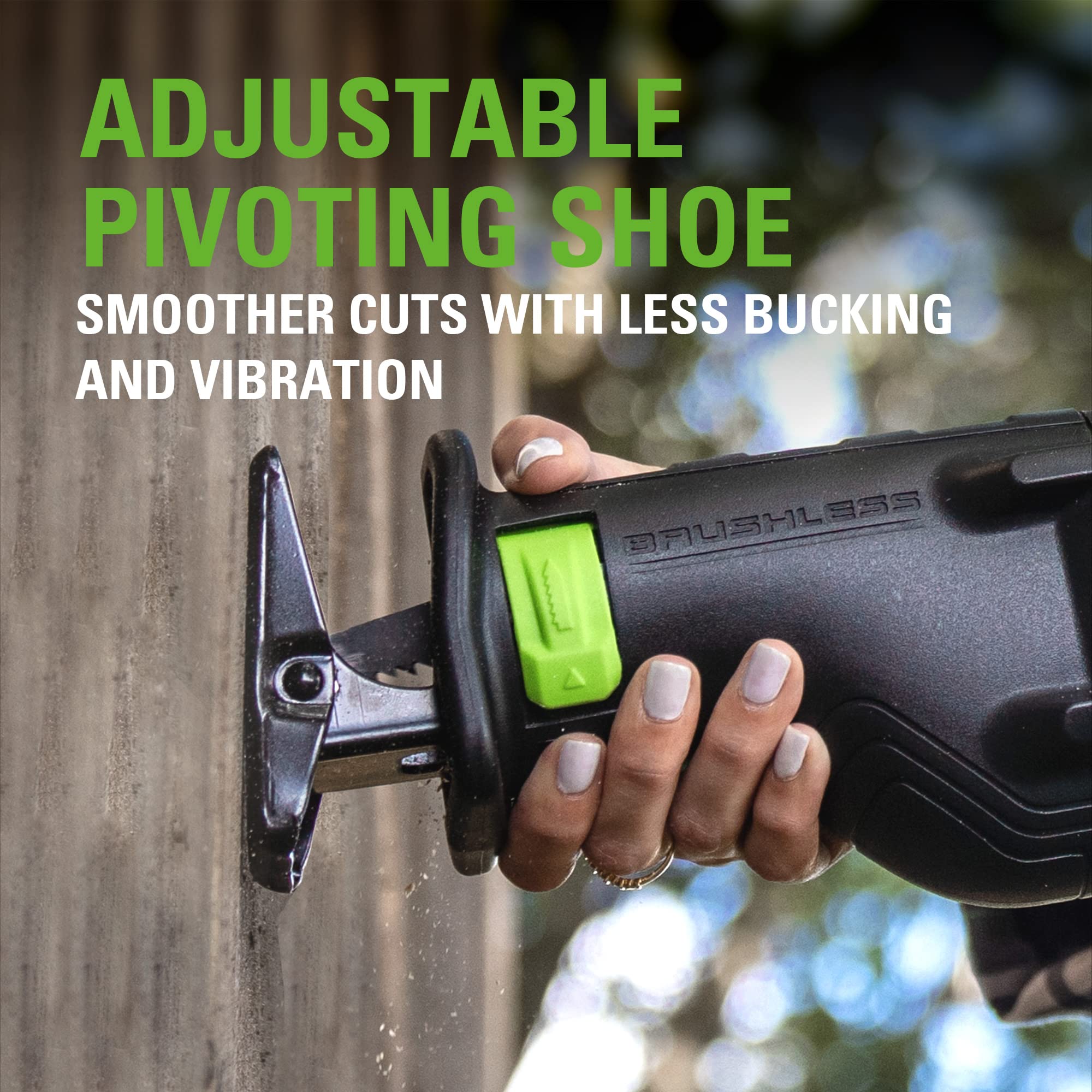 Greenworks 24V Brushless Cordless Reciprocating Saw with 4.0Ah Battery & Charger - 1-1/8