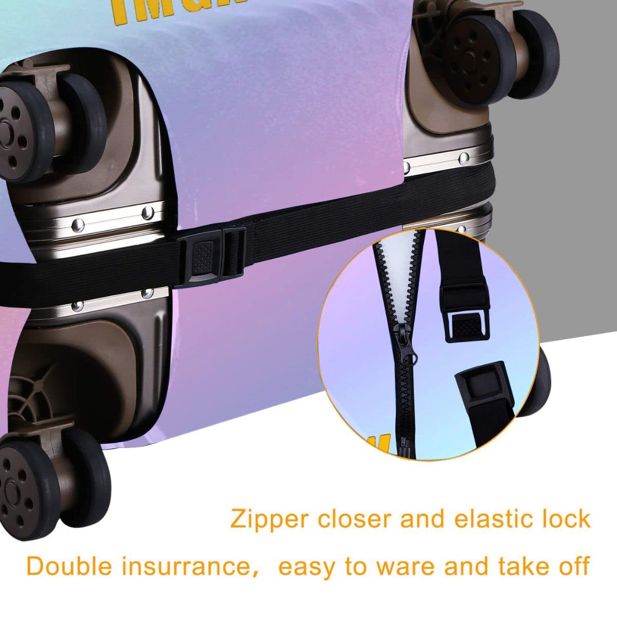 Custom Personalized Suitcase Cover with Photo/Text/Logo - Washable, Scratch-Resistant Luggage Protector for Business & Vacation Travel (29-32 Inch) - Perfect for Airports, Cruise Trips & Frequent Flyers