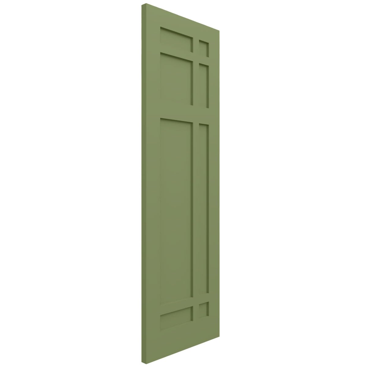 Ekena Millwork TFP001SJ15X039MG True Fit PVC San Juan Capistrano Mission Style Shutters - 15x39 Inch Moss Green Fixed Mount Window Shutters (Pair, Hardware Not Included) - Perfect for Living Room, Bedroom & Outdoor Spaces