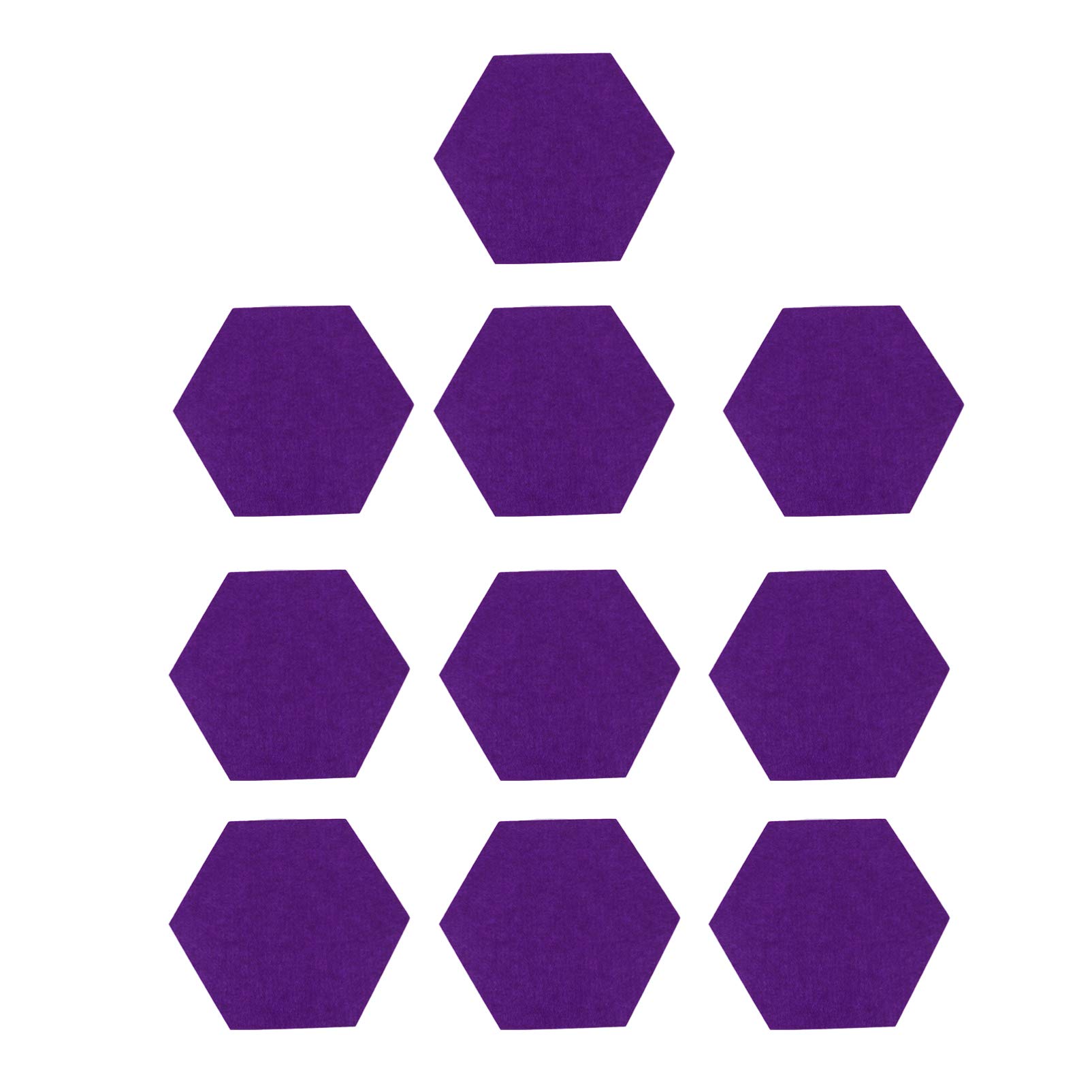 ARTIBETTER 10-Pack Purple Felt Hexagon Memo Board - 36x36cm Self-Adhesive Bulletin Board for Photos, Pictures & Notes - Perfect for Home Office, Classroom & Wall Organization