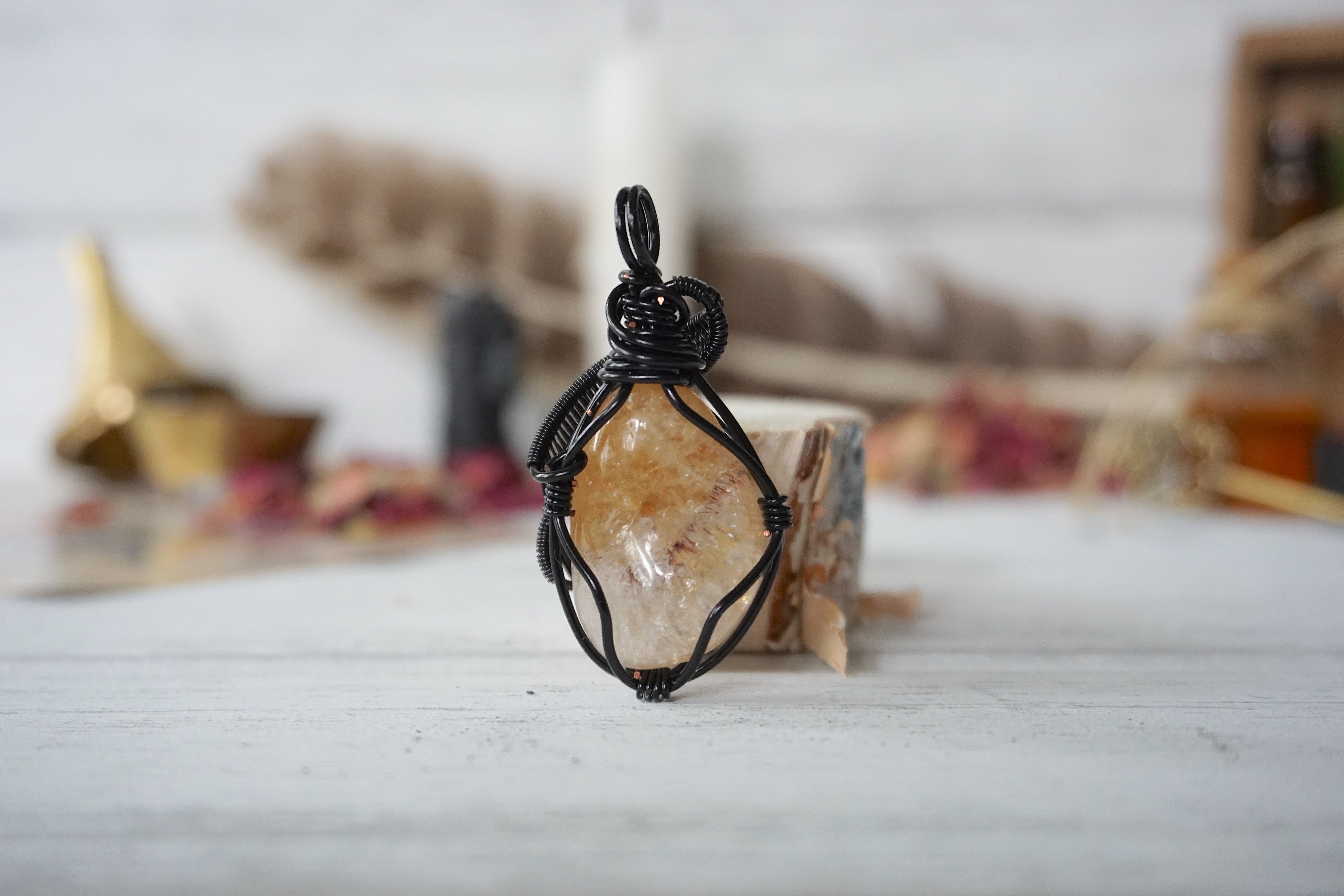 AURA FOUNDATION COLLECTION Citrine Crystal Necklace - Natural Gemstone Jewelry for Women, Healing Crystal Pendant for Meditation & Positive Energy