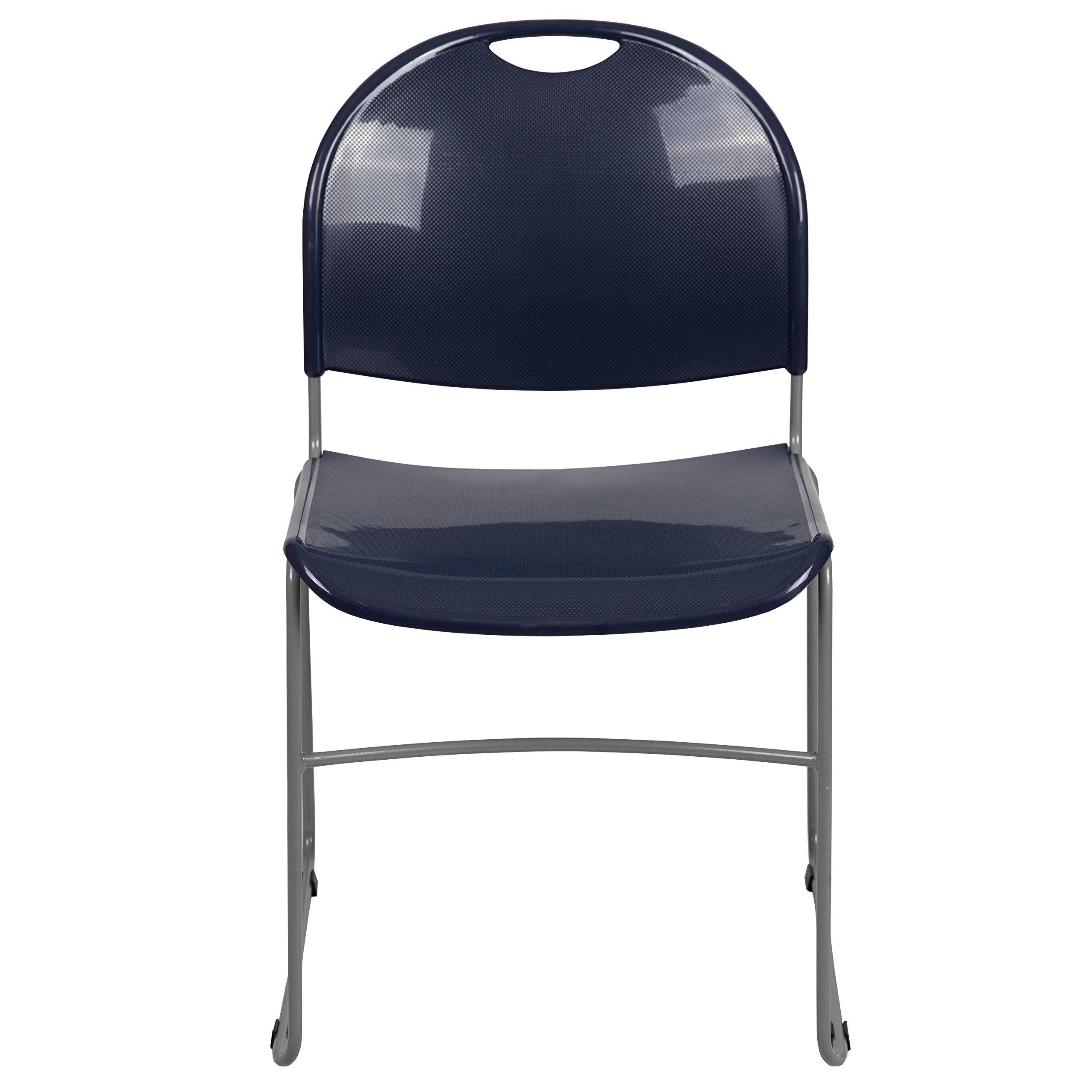 5 Pack Navy Blue Ultra-Compact Stackable School Chairs - Office Guest Chairs, Student Chairs for Classroom, Dormitory & Conference Room Use