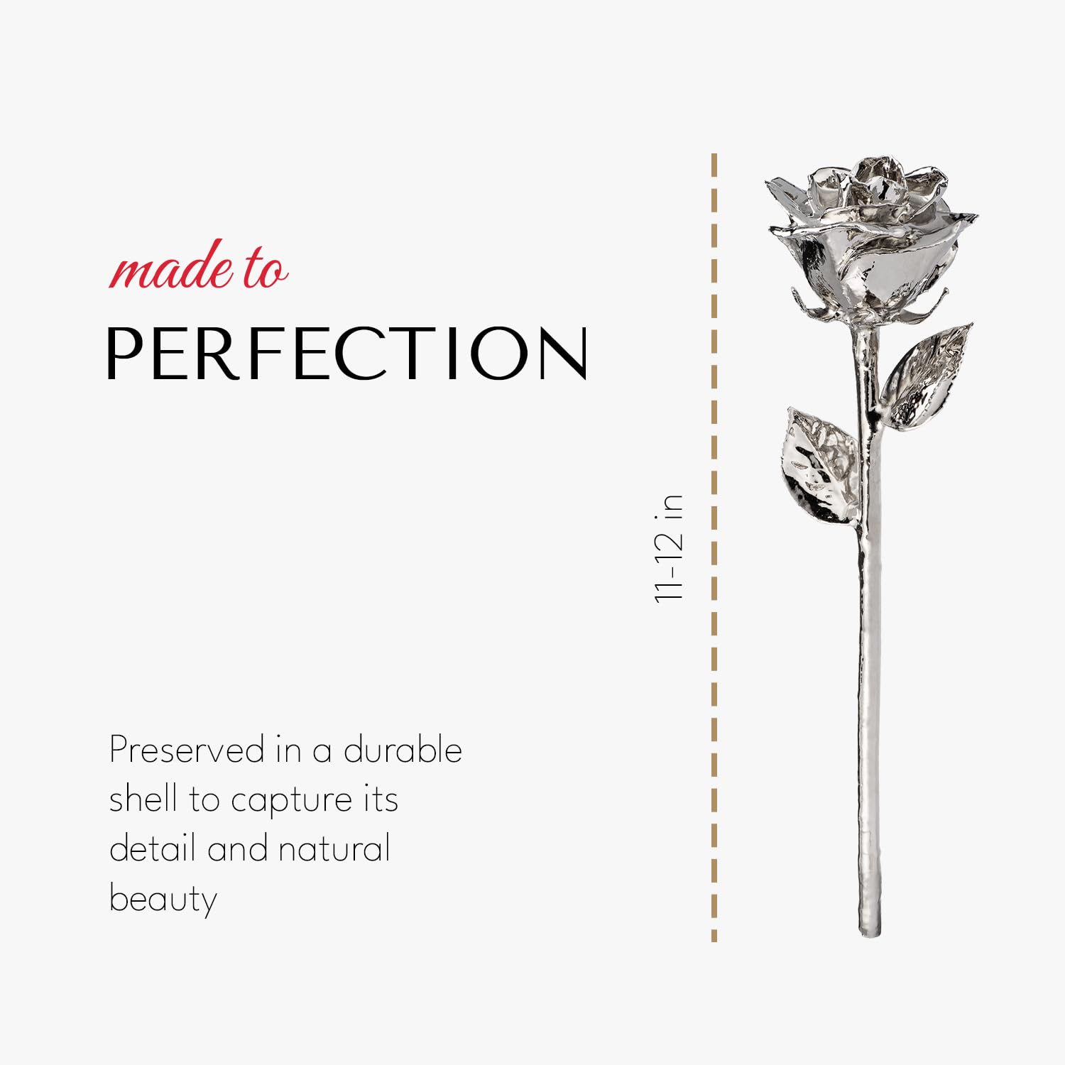 Forever Rose Real Platinum Dipped Rose – Genuine Handcrafted Everlasting Flower, Unique Romantic Gift for Women & Men – Perfect for Anniversaries, Weddings & Valentine's Day