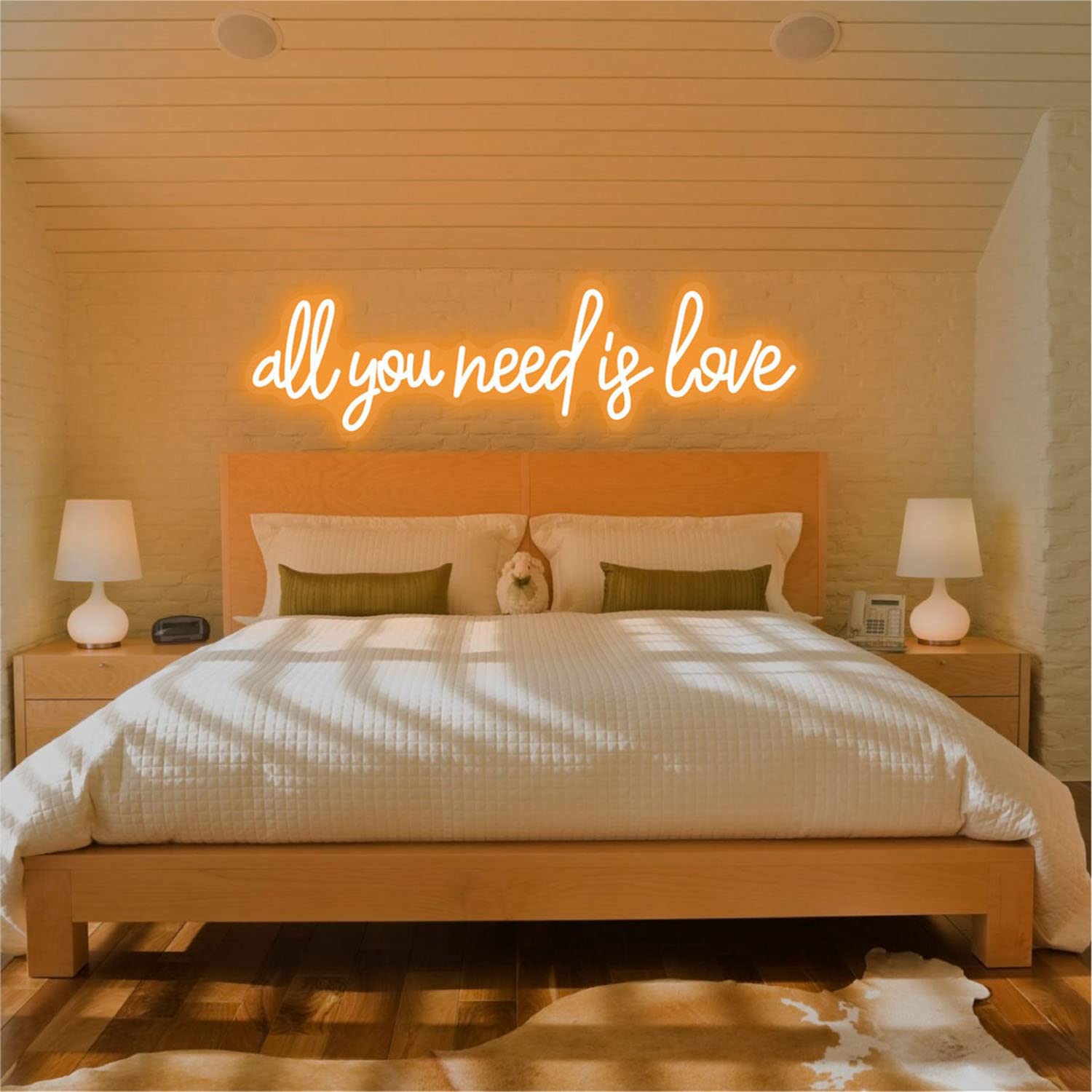 Custom 'All You Need is Love' Orange Neon Sign - Wedding Decor, Engagement Party Backdrop, Wall Art for Home & Event Decoration | Perfect for Bedroom, Living Room & Photo Booth Background