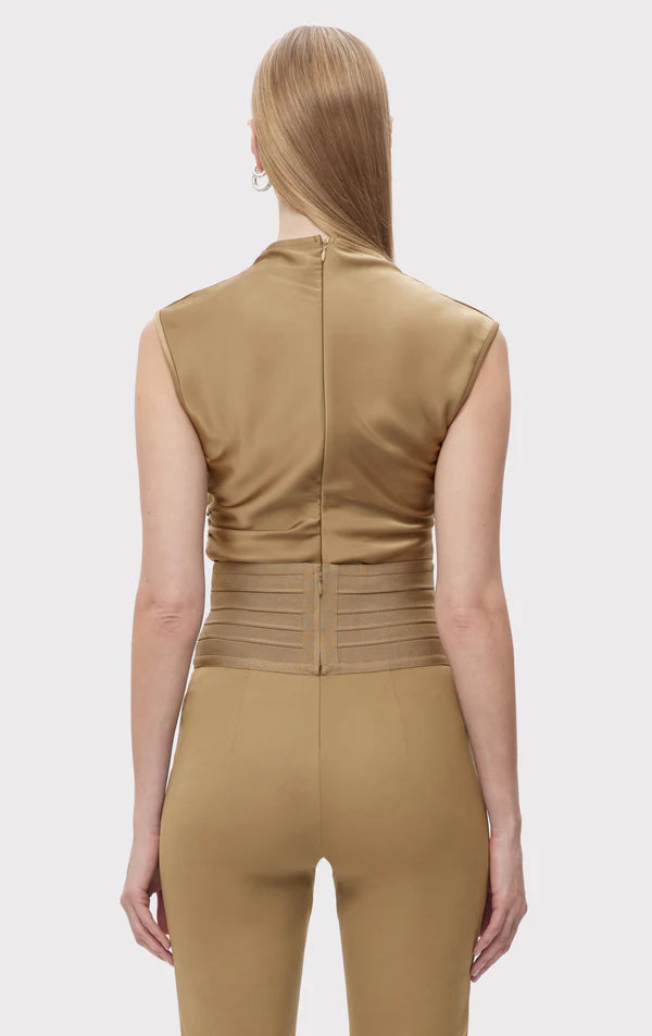 Audrey Top Latte - Stylish Women's Blouse for Casual & Office Wear | Perfect for Everyday Outfits & Professional Looks