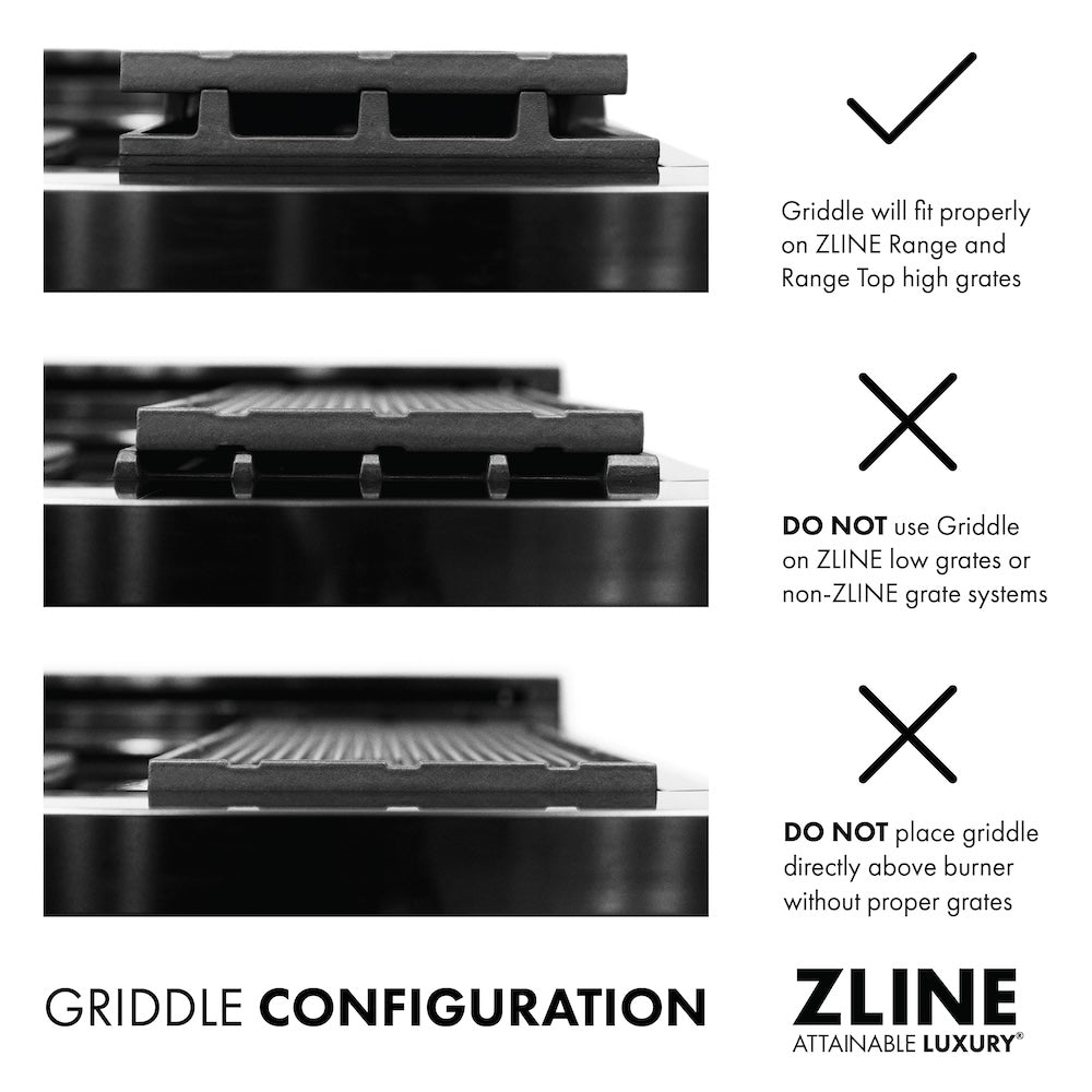 ZLINE RT GR 36 36-Inch Stainless Steel 6-Burner Gas Rangetop with Porcelain Cooktop & Griddle - Perfect for Professional Home Kitchens & Gourmet Cooking