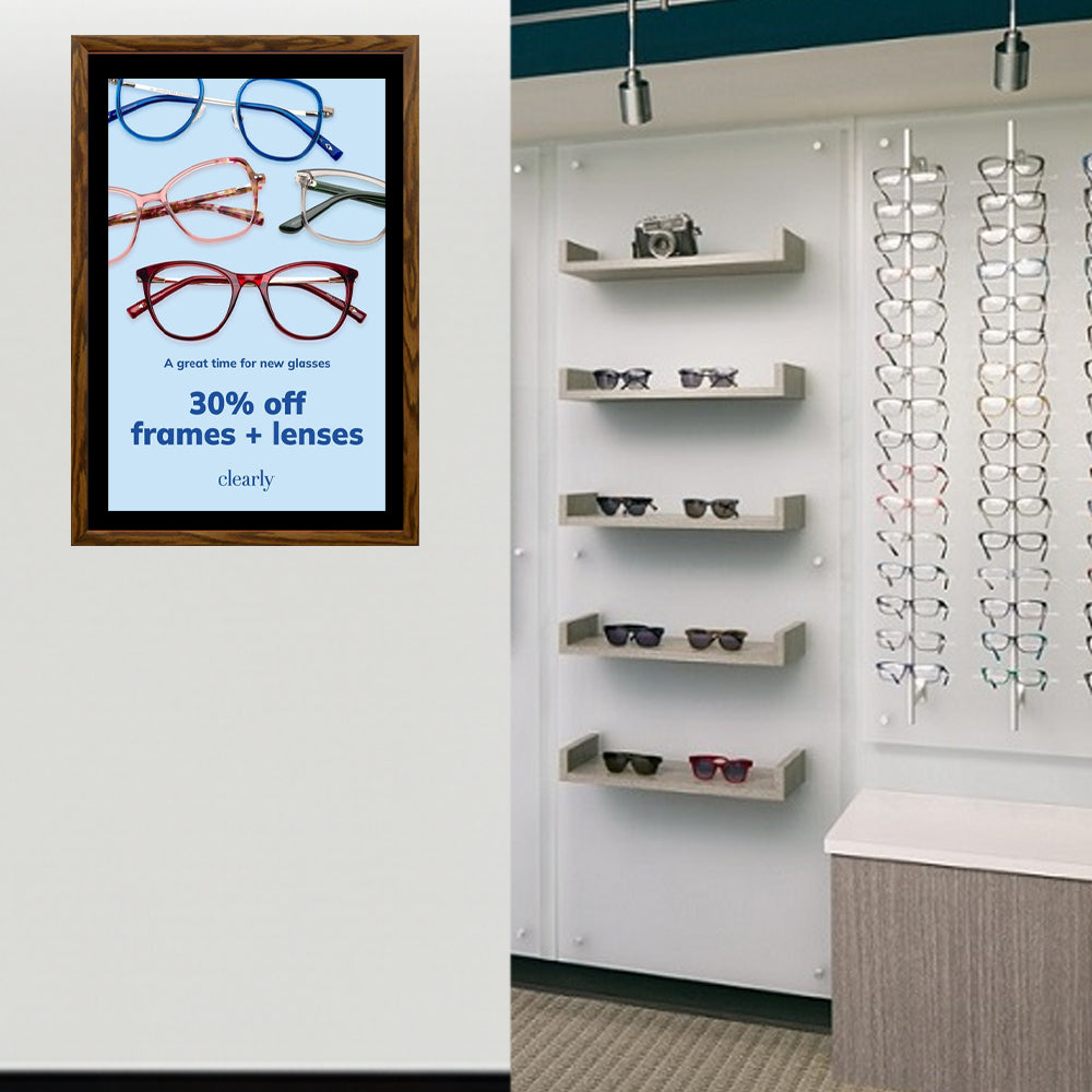 Premium 22x28 Designer Wood Snap Frames for Posters - 3 Wide Matboard Included - Perfect for Home Decor, Office Displays & Art Gallery Exhibitions