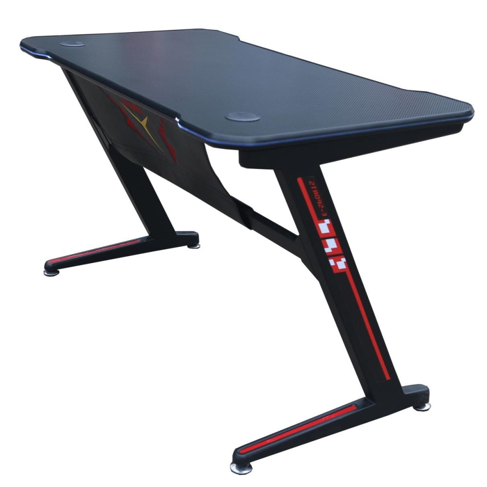 Z Shape Series R100 LED Gaming Desk - RGB Lighting Ergonomic Computer Desk for Gamers & Streamers - Perfect for Gaming Setups, Home Office & Streaming Studios