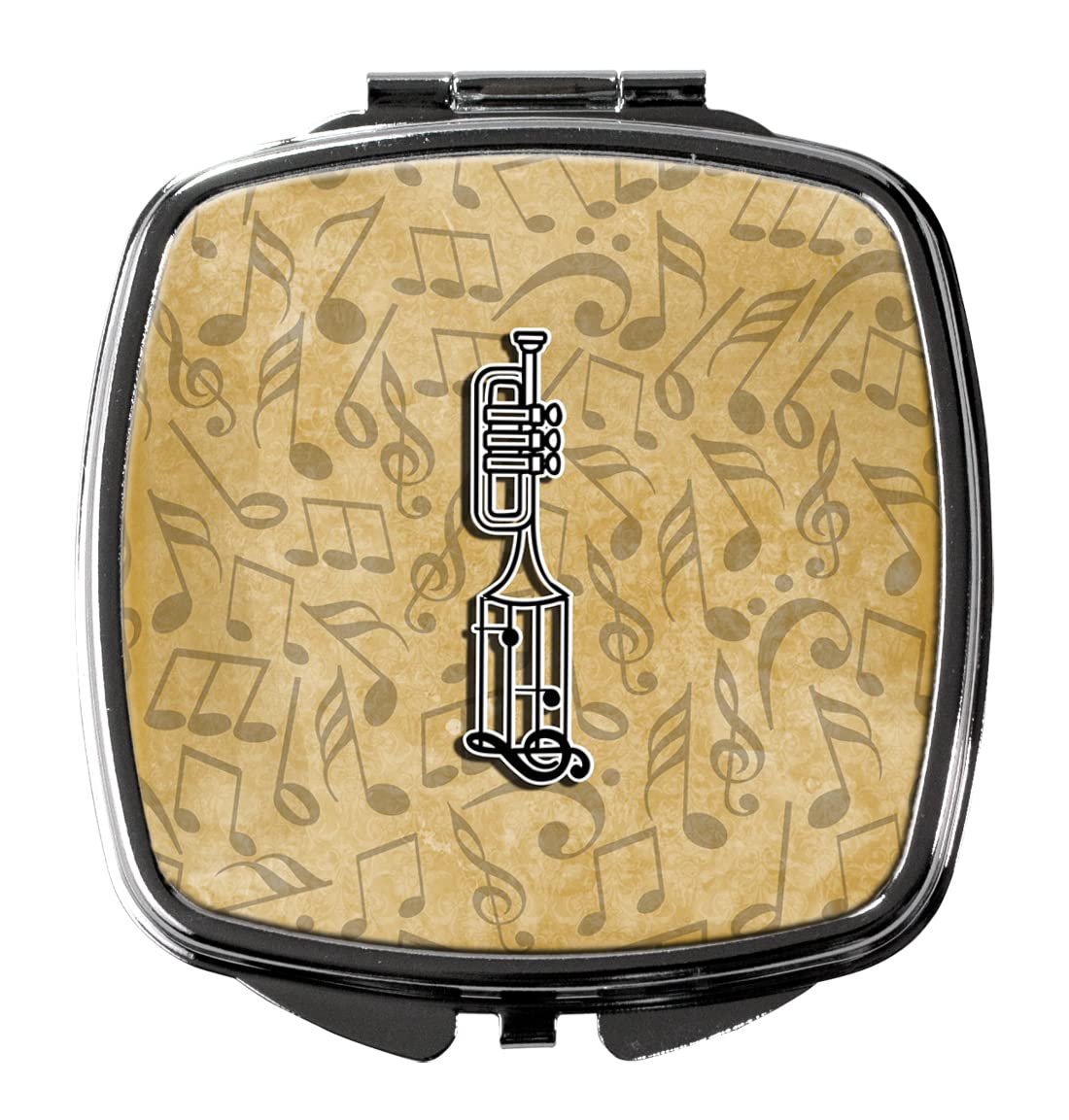 Caroline's Treasures CJ2004-ISCM Letter I Musical Instrument Alphabet Compact Mirror - Portable Folding Handheld Travel Makeup Mirror for Women & Girls, Perfect Gift for Musicians, Students & Makeup Lovers - Ideal for Concerts, Travel, School & Daily Beauty Routine