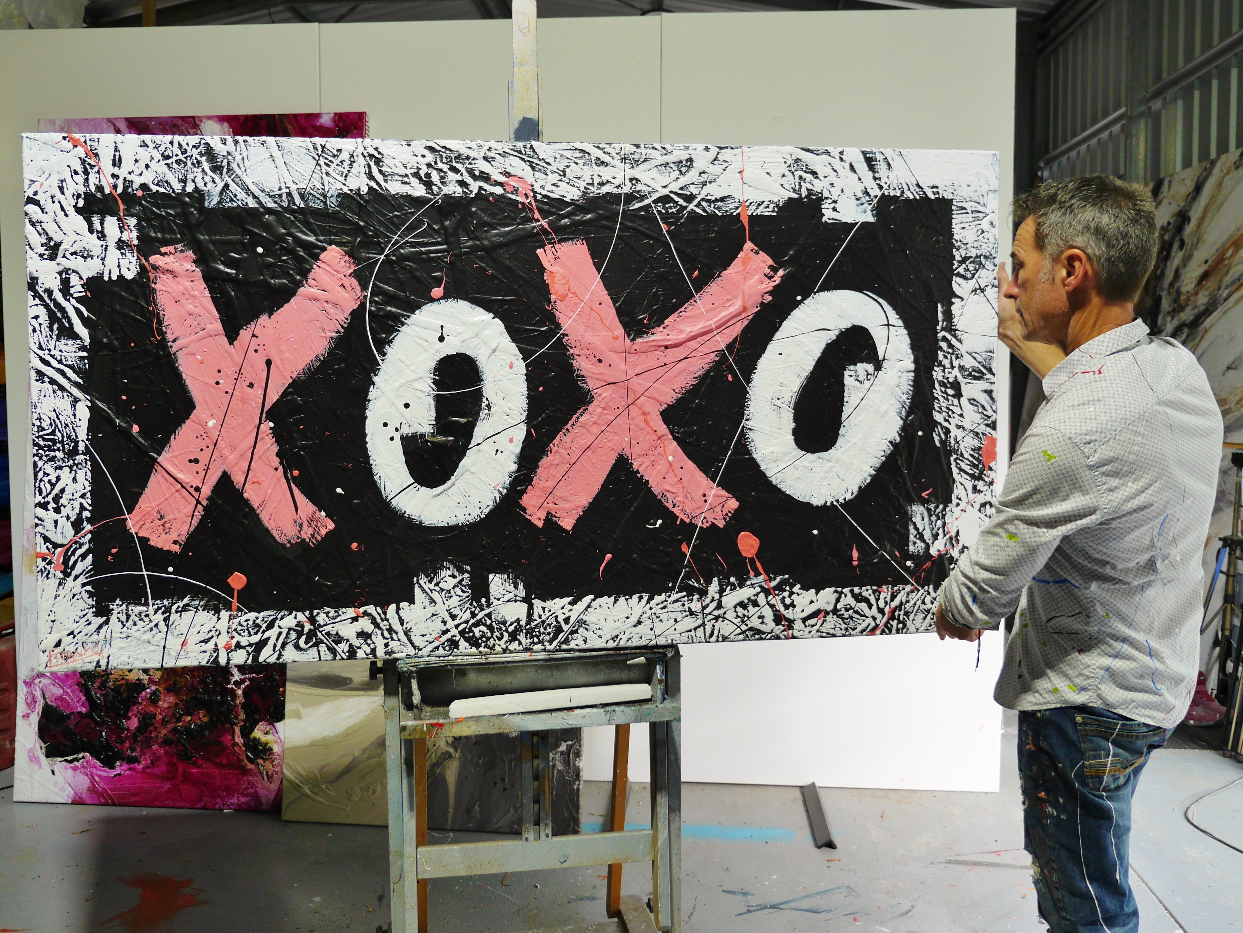 Free Lovin 190cm x 100cm Textured Urban Pop Art Canvas Painting - Modern Wall Decor for Living Room, Bedroom & Office