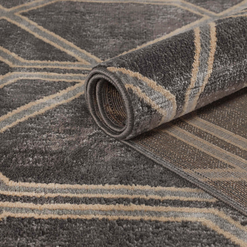 Abner Modern Medallion Indoor Area Rug - Non-Slip Living Room Carpet, Bedroom Runner Rug for Home Decor, Soft & Durable Floor Mat (5'x8', Grey) - Perfect for Living Spaces, Hallways & Entryways
