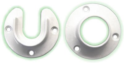 Lido Closet Flange Set 6' to 8' White - Universal Toilet Drain Pipe Connector for Bathroom Renovation & Plumbing Installation